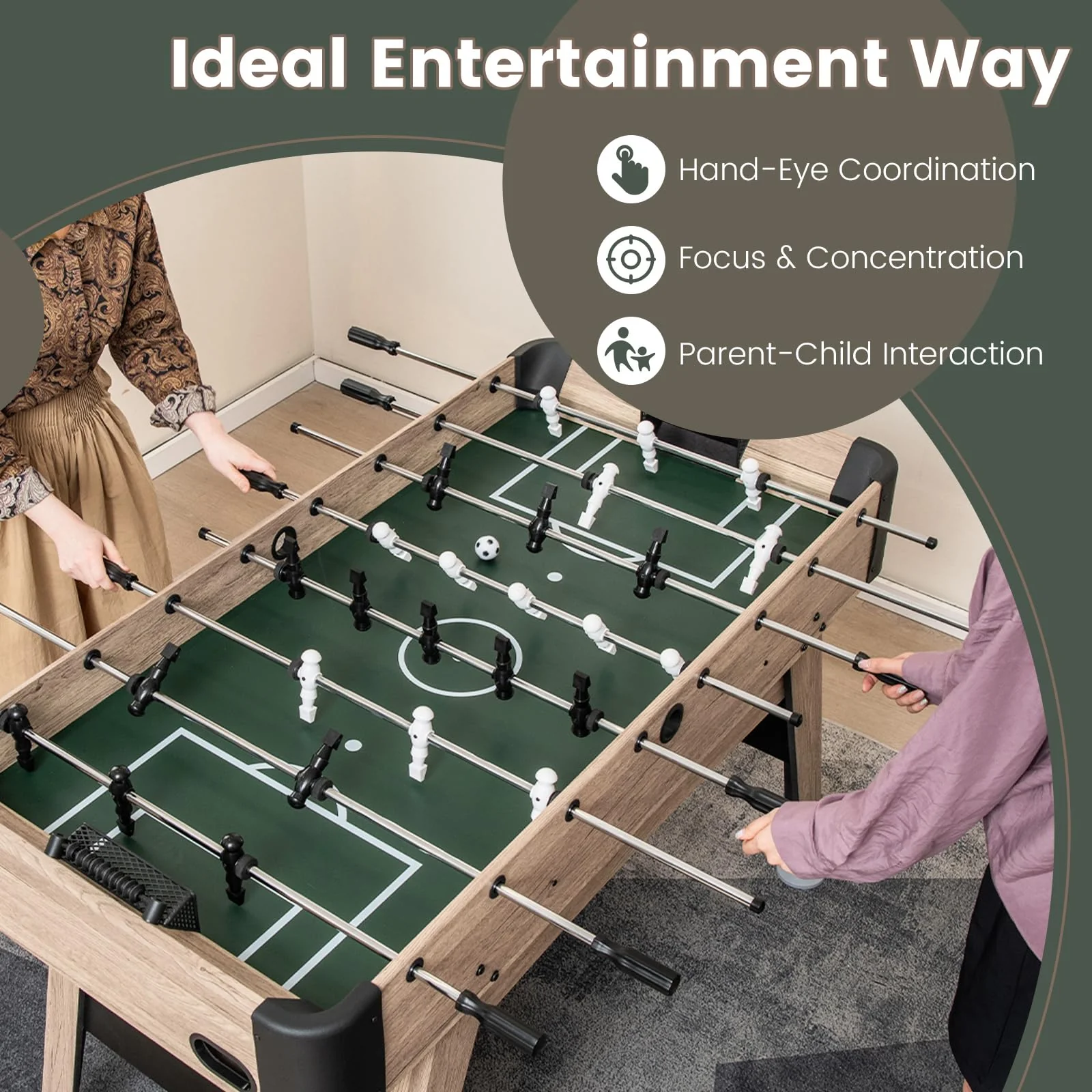 Goplus 54â Foosball Table for Adults, Competition Full Size Soccer Game Table with 2 Balls, 26 Players - Image 8