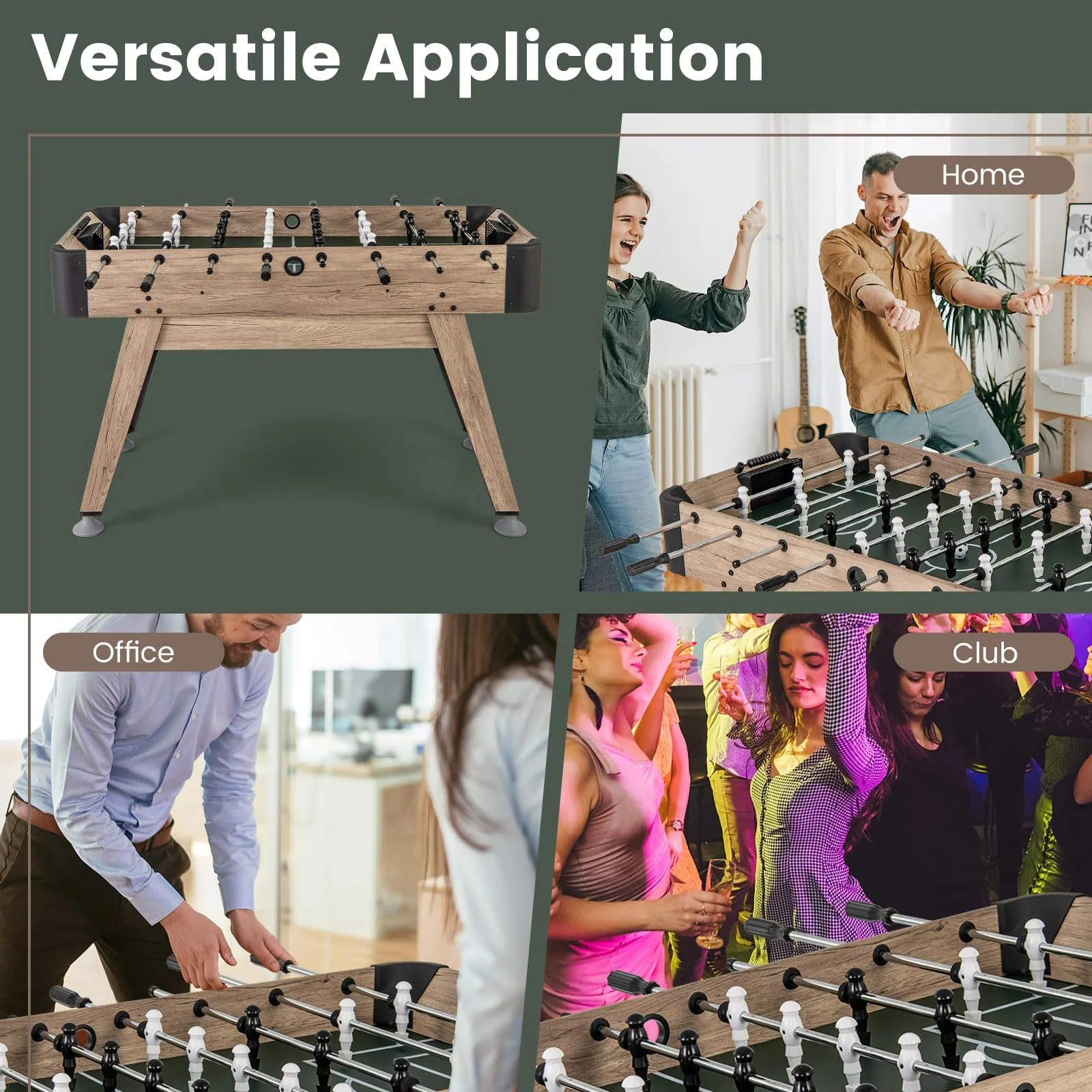 Goplus 54â Foosball Table for Adults, Competition Full Size Soccer Game Table with 2 Balls, 26 Players - Image 9