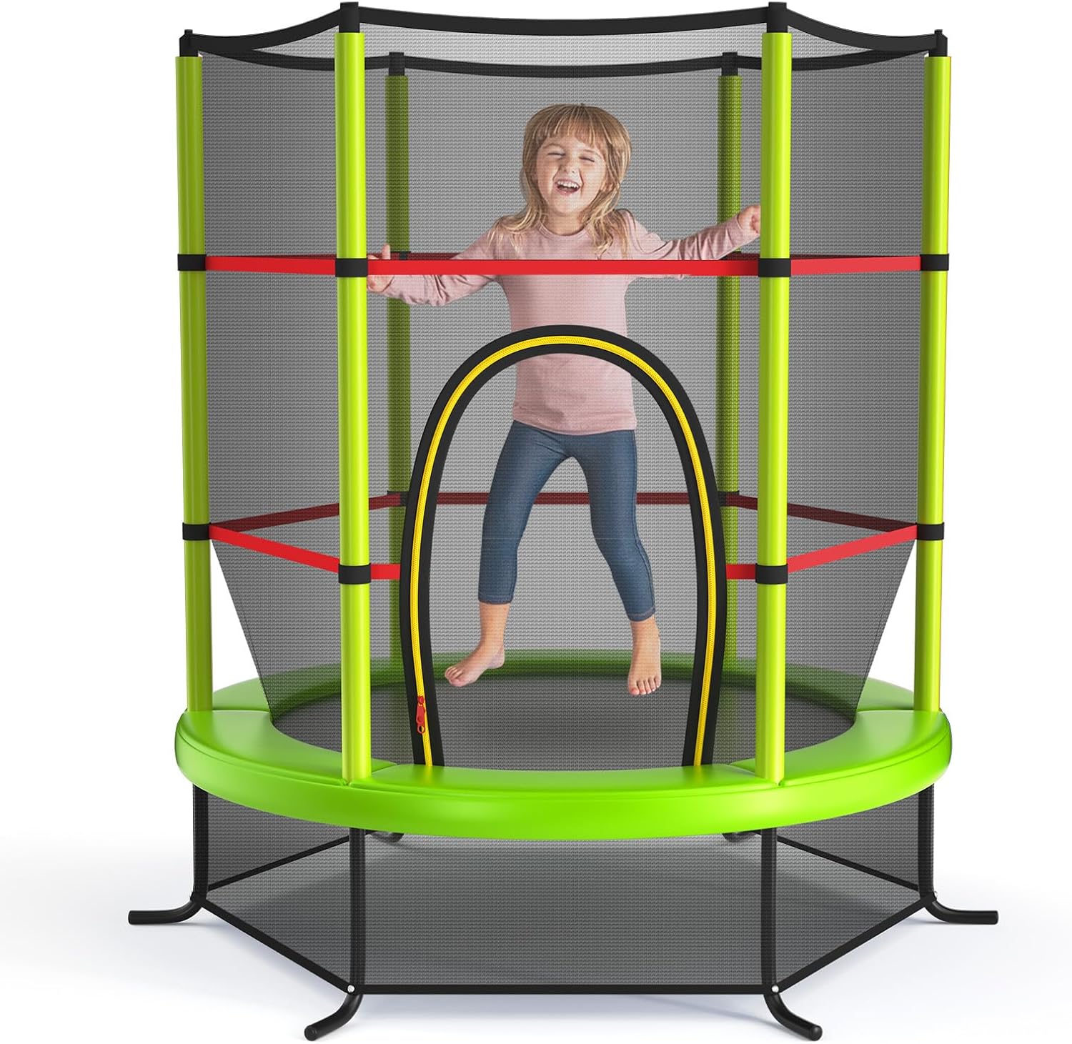 Goplus 55" Trampoline for Kids, 4.6 FT Mini Toddler Trampoline with ASTM Certified, Enclosure Net - Image 10