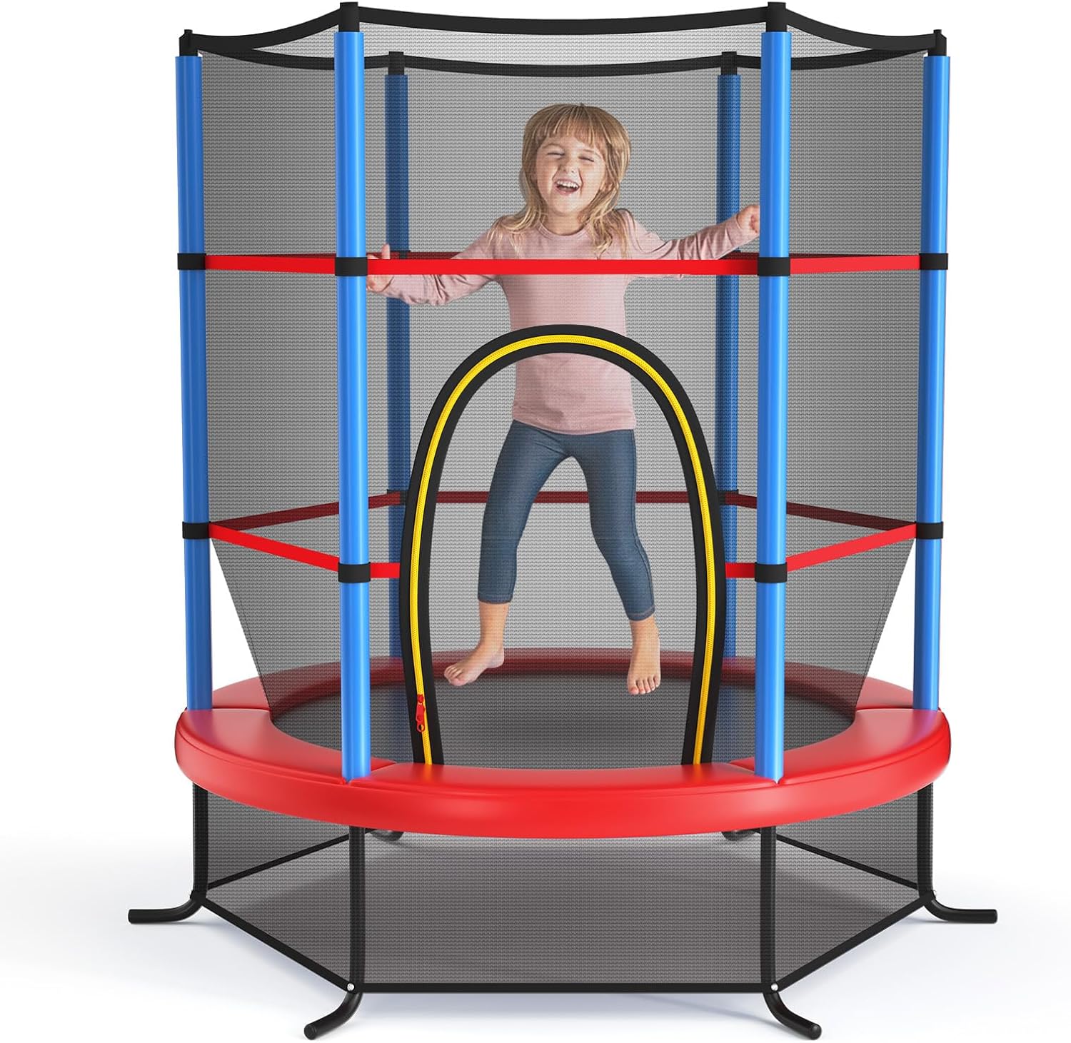 Goplus 55" Trampoline for Kids, 4.6 FT Mini Toddler Trampoline with ASTM Certified, Enclosure Net - Image 11