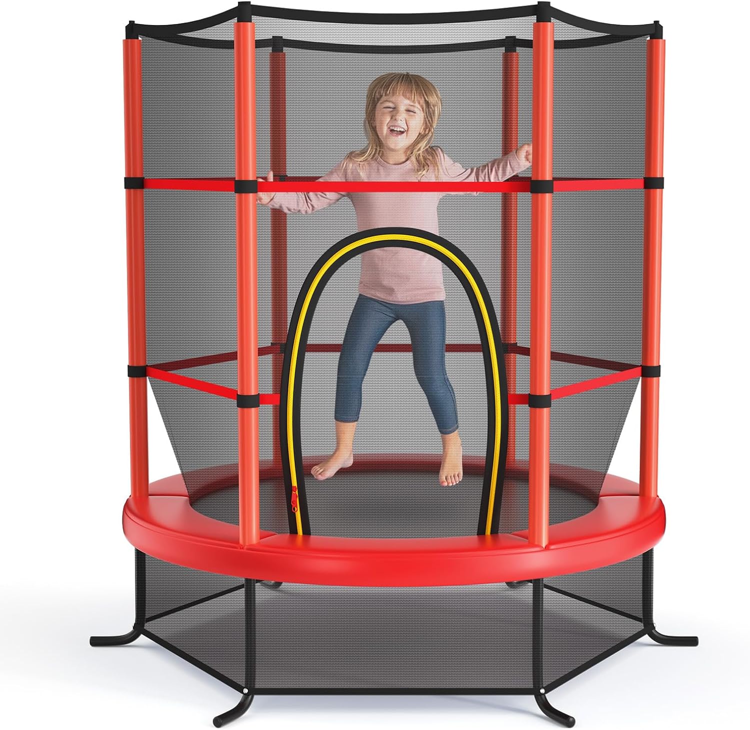 Goplus 55" Trampoline for Kids, 4.6 FT Mini Toddler Trampoline with ASTM Certified, Enclosure Net - Image 12