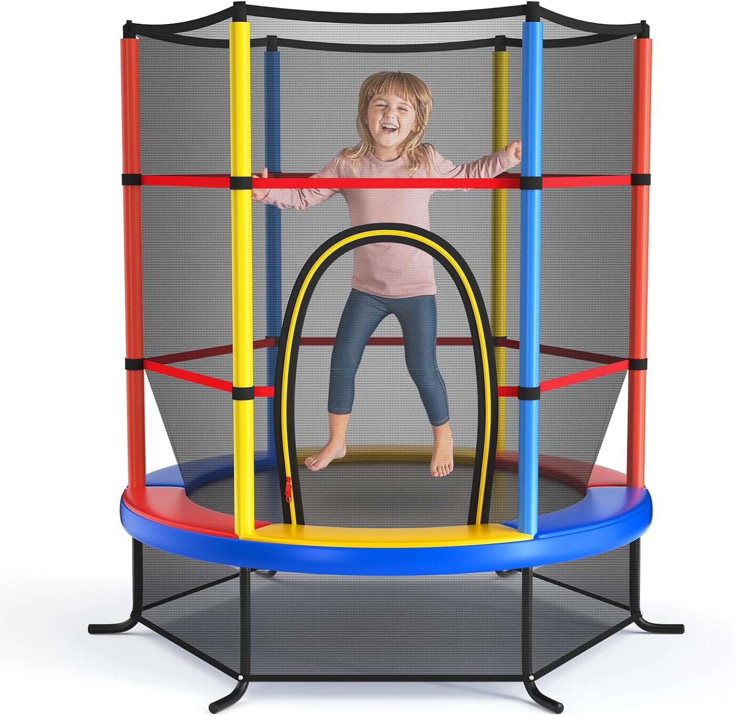 Goplus 55" Trampoline for Kids, 4.6 FT Mini Toddler Trampoline with ASTM Certified, Enclosure Net - Image 13