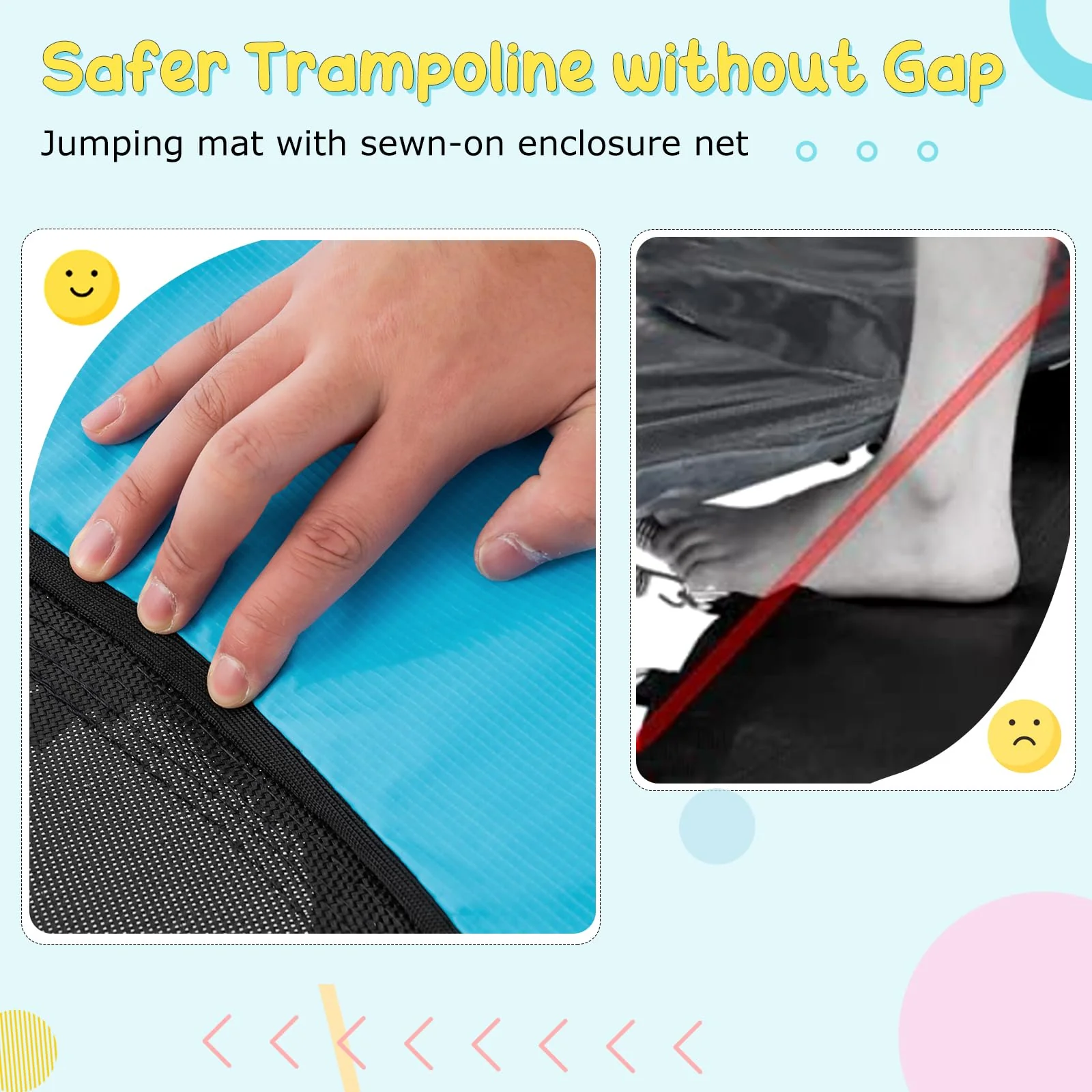 Goplus 55" Trampoline for Kids, ASTM Approved Toddler Mini Trampoline w/Safety Enclosure Net - Image 4
