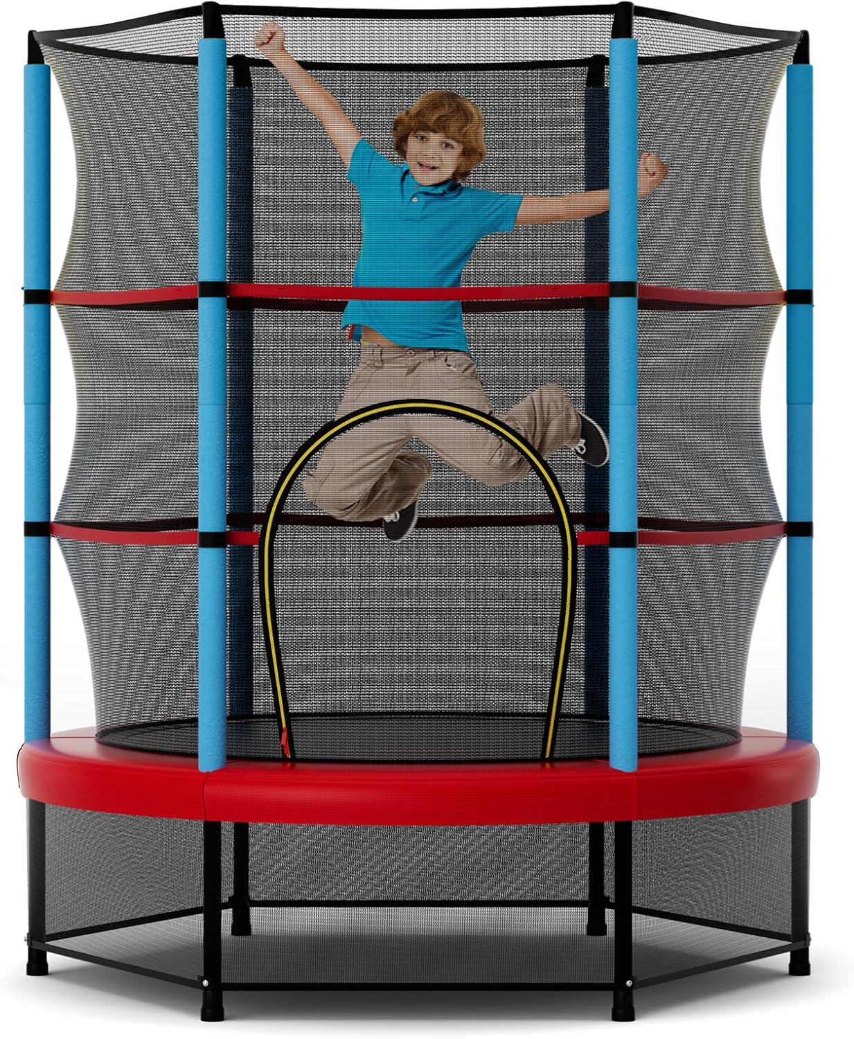 Goplus 55” Trampoline for Kids, ASTM Approved Toddler Trampoline with Safety Enclosure Net - Image 10