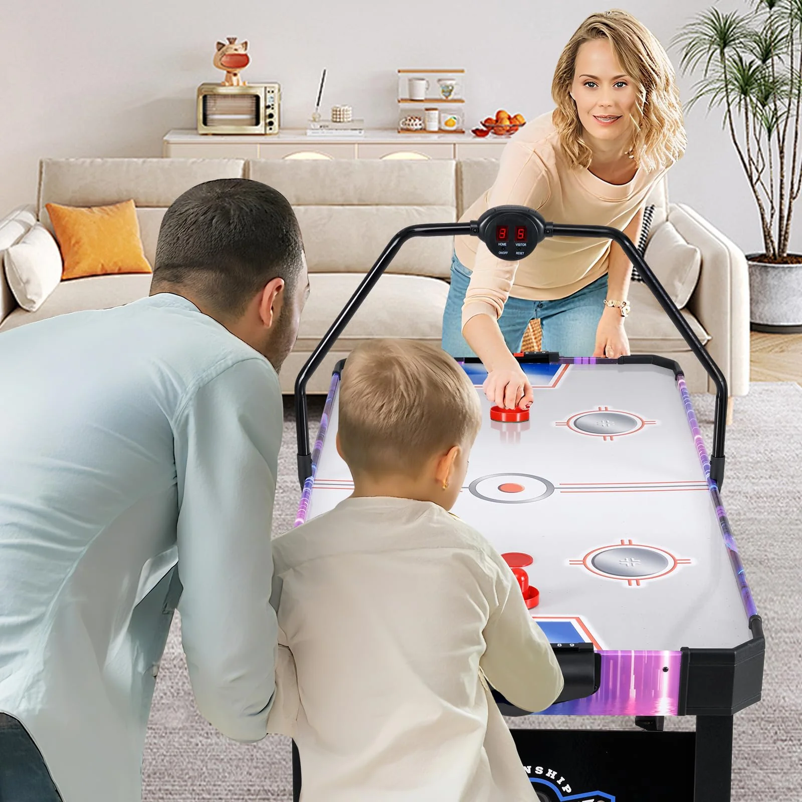 Goplus Air Hockey Arcade Game Table with Digital LED Scoreboard for Home Office - Image 9