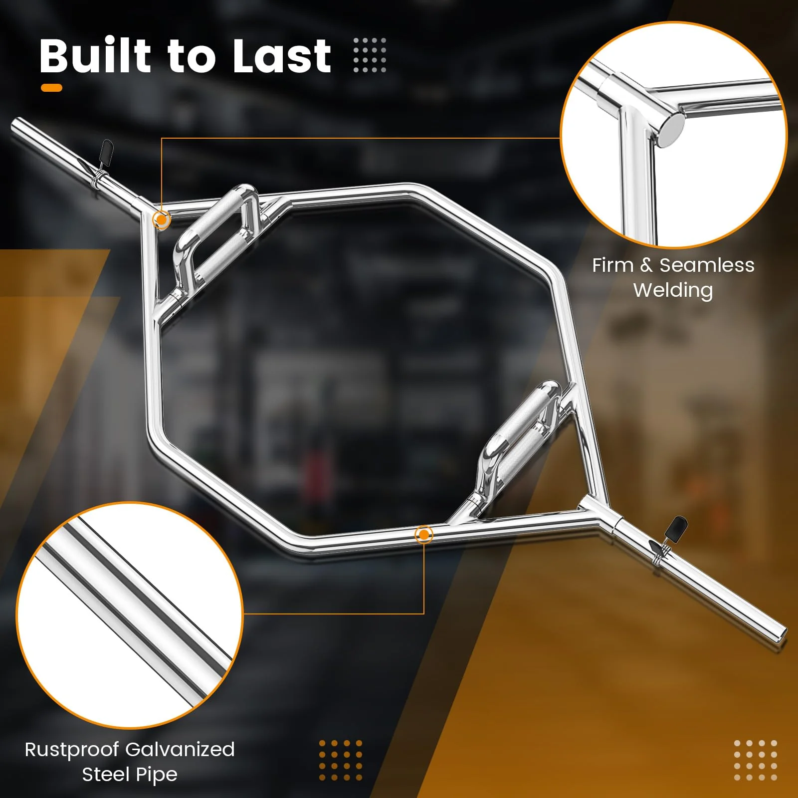 Goplus 56’’ Olympic Hex Trap Bar, Fit 1’’ Weight Plates - Image 8