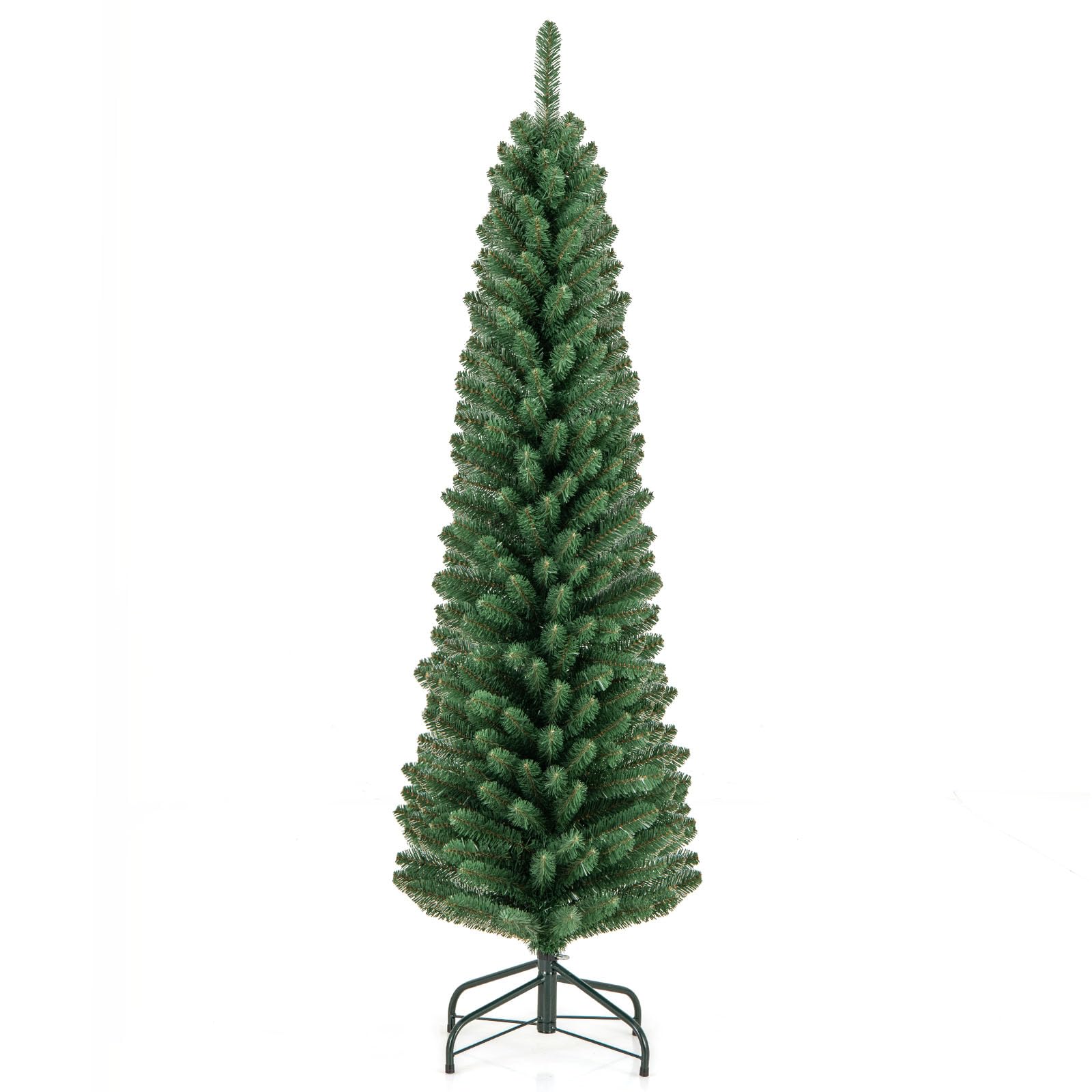 Goplus 5ft / 6ft / 7ft / 8ft Artificial Skinny Xmas Tree with Quick Shape Technology