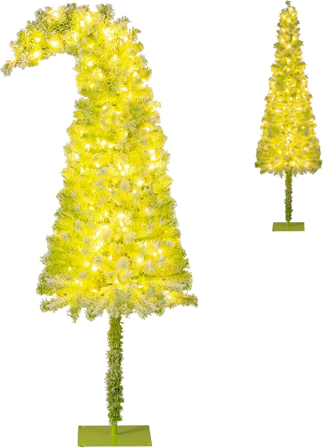 Goplus 5FT / 6FT / 7FT Whimsical Christmas Tree | Bendable Grinchs Xmas Tree - Image 11