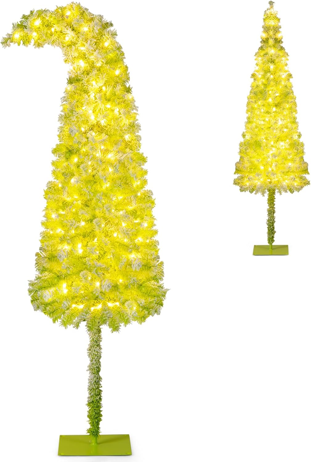 Goplus 5FT / 6FT / 7FT Whimsical Christmas Tree | Bendable Grinchs Xmas Tree - Image 12