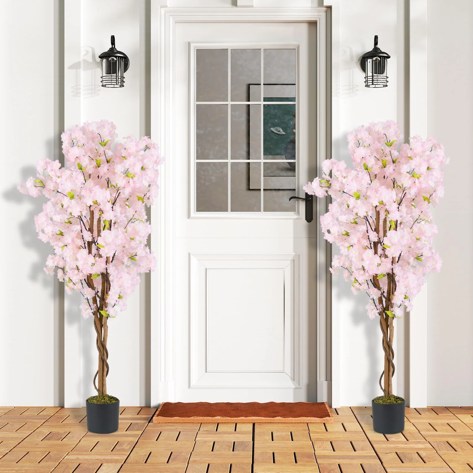 Goplus 5FT Artificial Cherry Blossom Tree - Image 2
