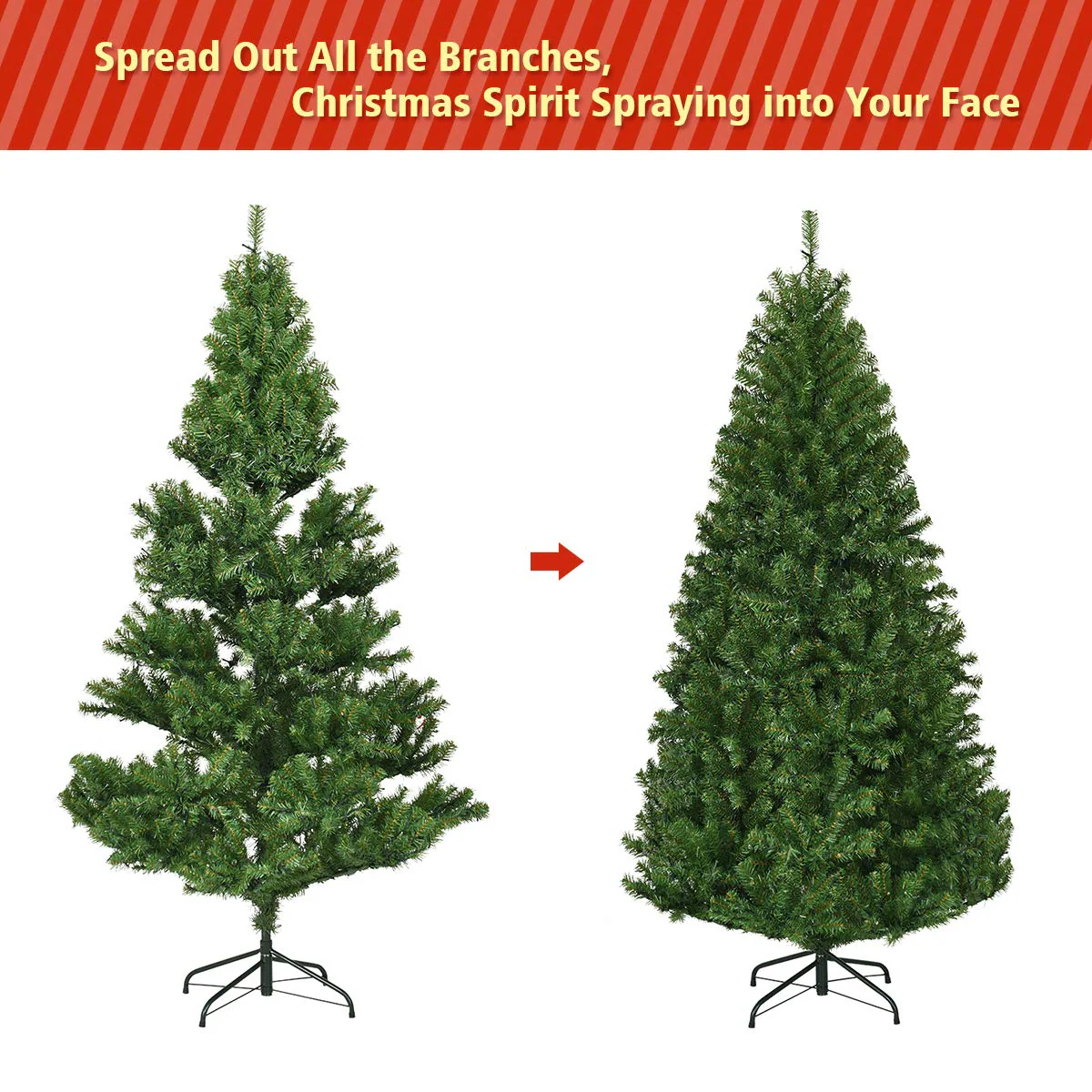 Goplus 5FT Pre-Lit Artificial Christmas Tree - Image 4