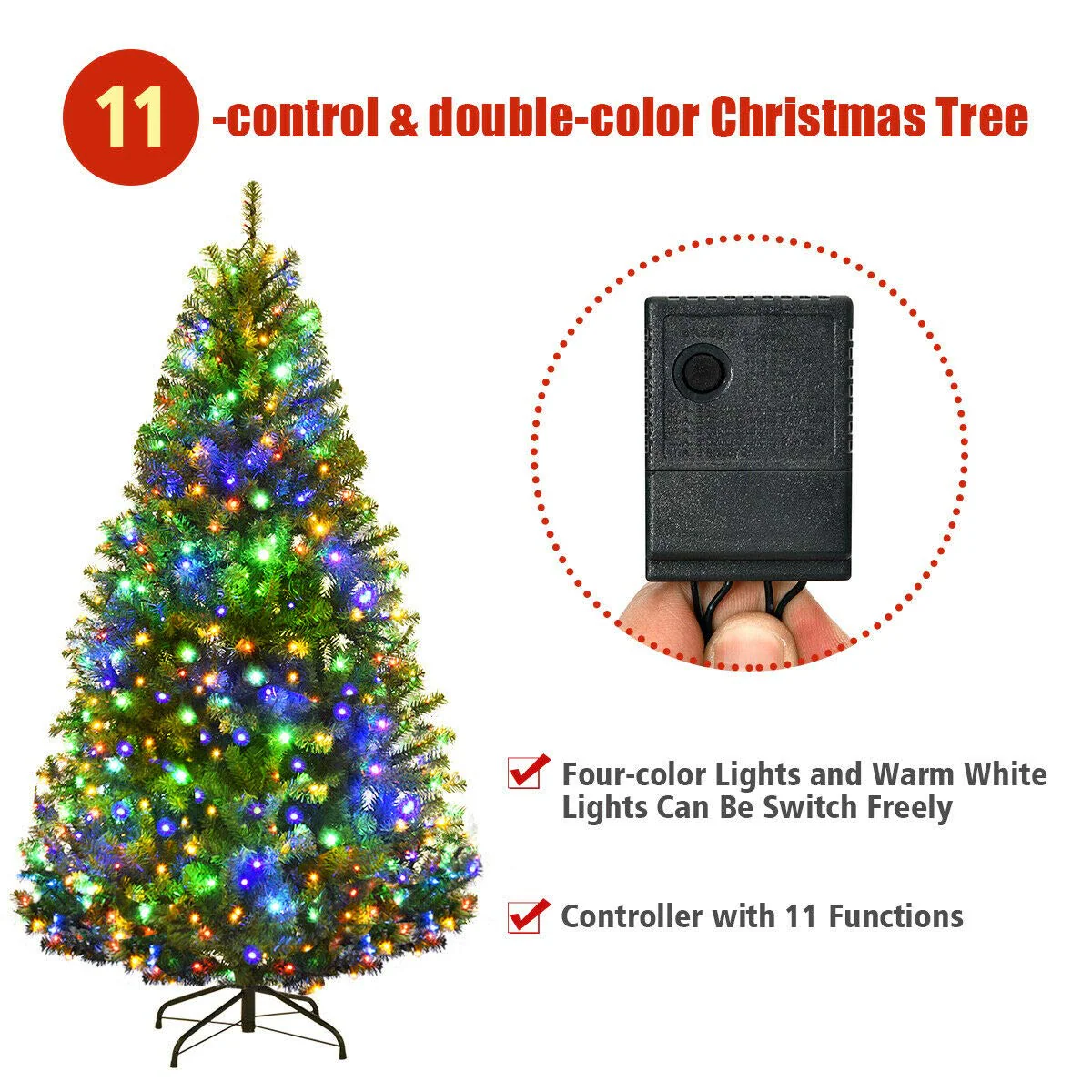 Goplus 5FT Pre-Lit Artificial Christmas Tree - Image 8