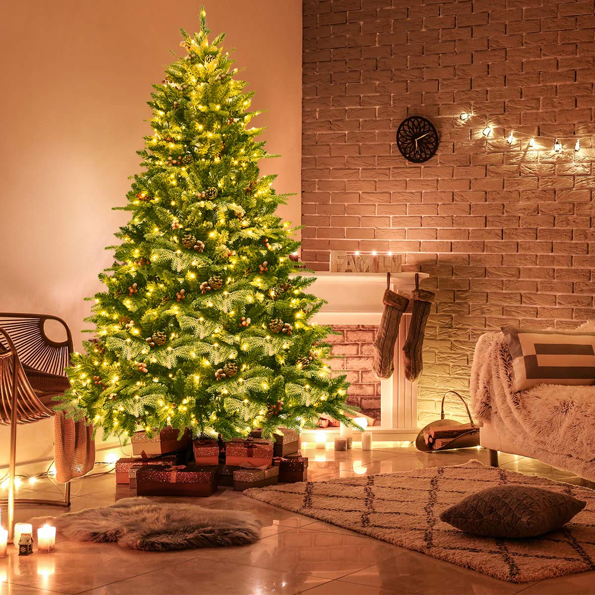 Goplus 6.5FT Snow Flocked Christmas Tree - Image 3