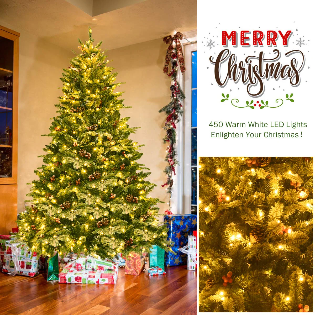 Goplus 6.5FT Snow Flocked Christmas Tree - Image 5