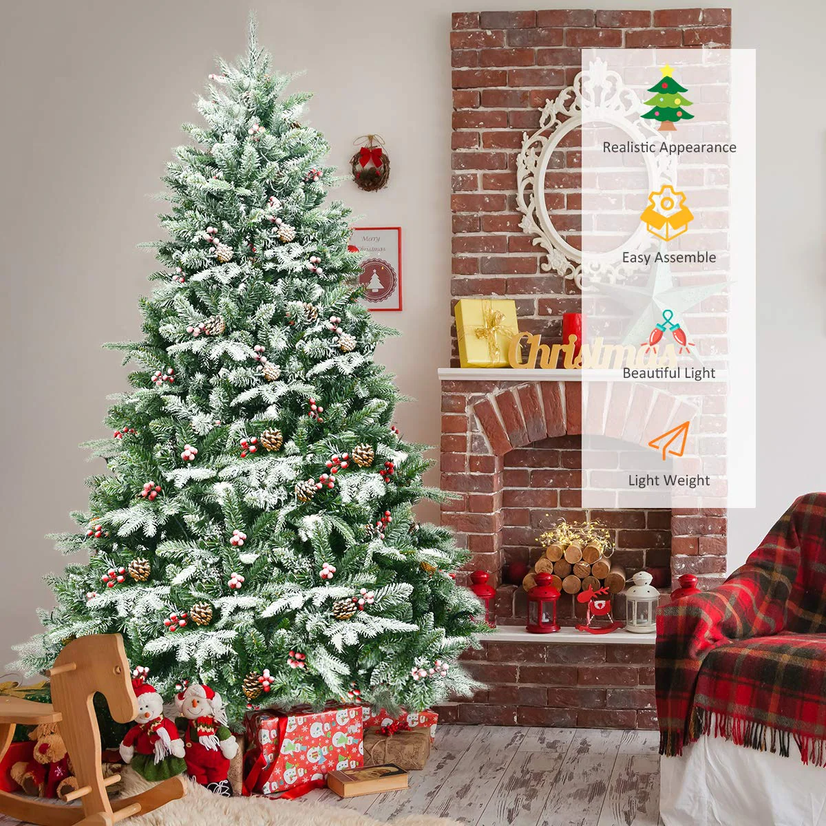 Goplus 6.5FT Snow Flocked Christmas Tree - Image 6