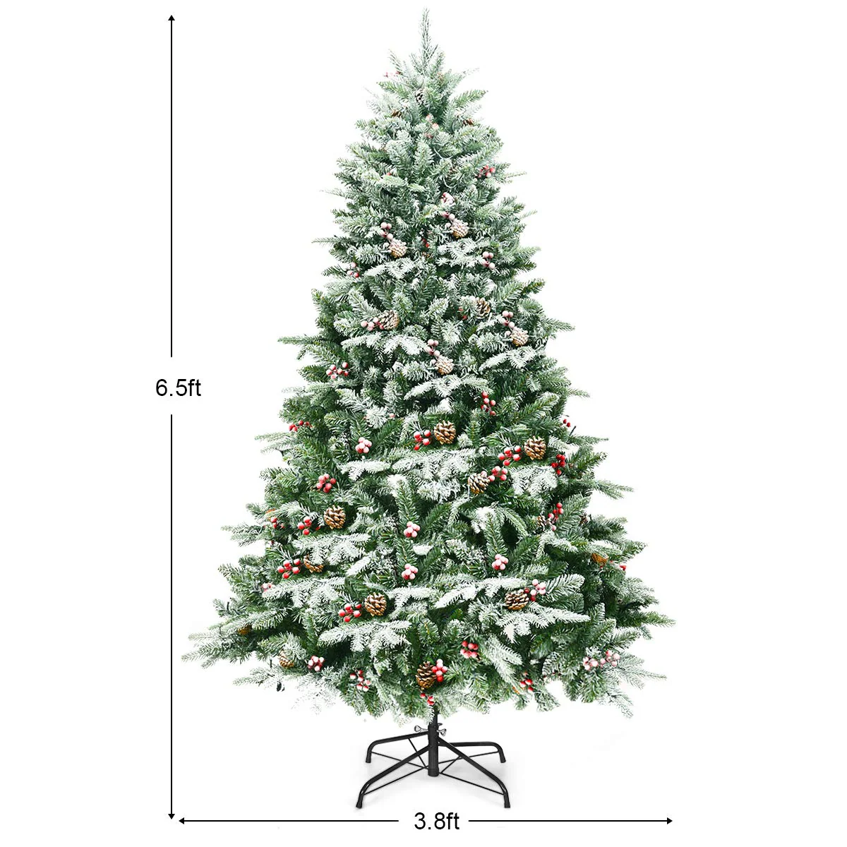 Goplus 6.5FT Snow Flocked Christmas Tree - Image 7