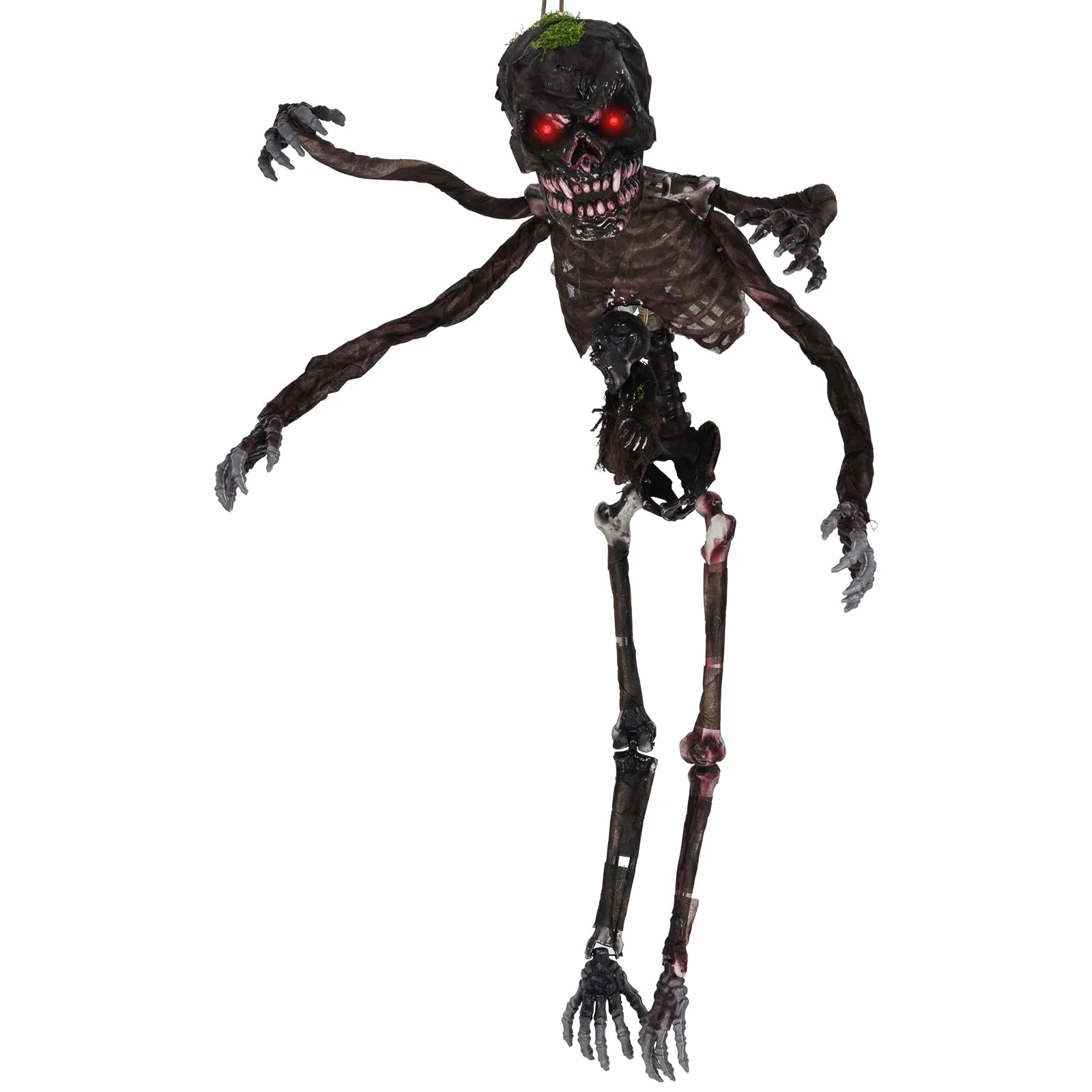 Goplus 6 FT Animated Halloween Decoration Hanging Zombie Sound-Activated Skeleton Decoration - Image 9
