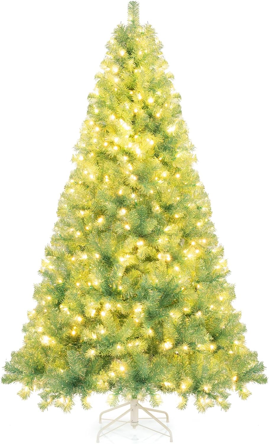 Goplus 6FT / 7.5FT Pre-Lit Tinsel Christmas Tree with Warm White LED Lights - Image 20