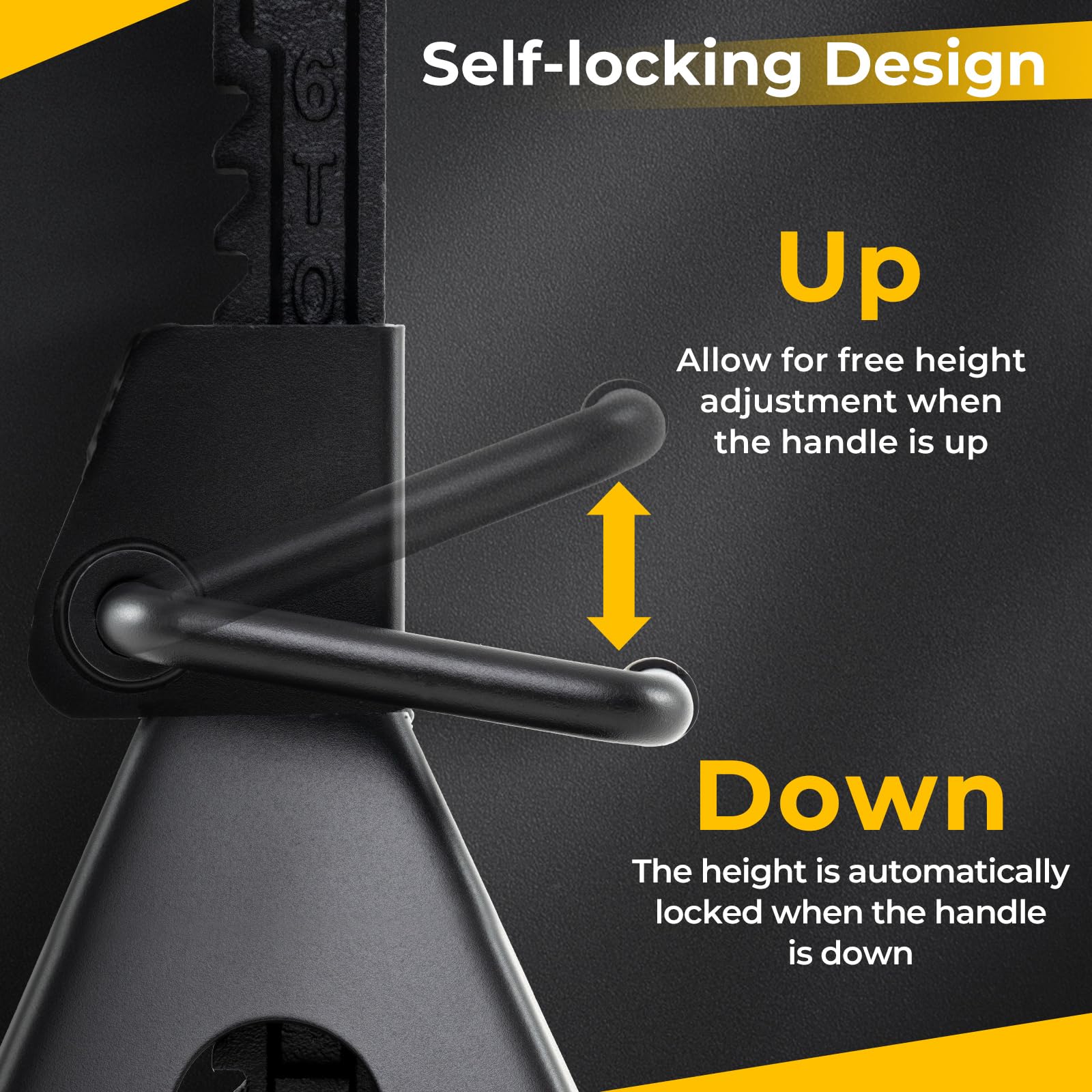 Goplus 6 Ton (13,000 lbs) Capacity Jack Stands, Heavy Duty Metal Car Lifting Stands with 14”-23” Adjustable Height, Self-Locking Floor Jack Stands - Image 4