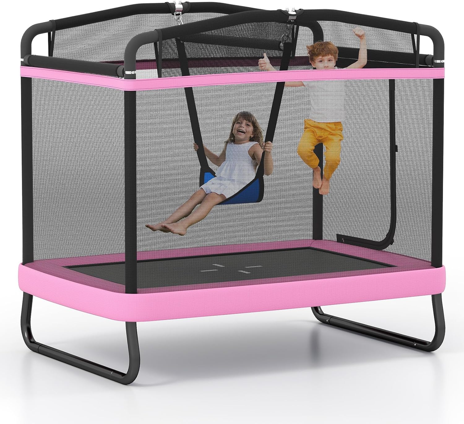 Goplus 6 x 4 FT Rectangle Kids Trampoline with Swing for Children Boys Girls - Image 10