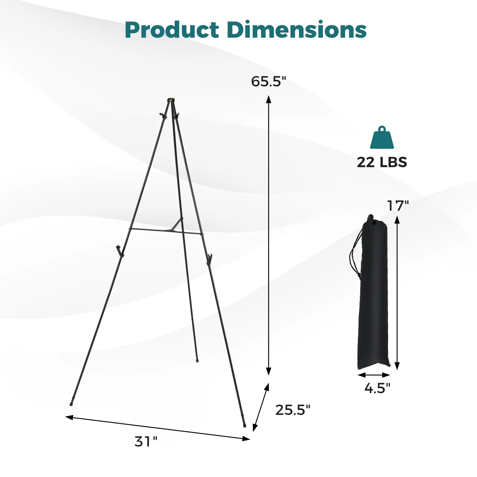 Goplus 65" Metal Easel Stand Set w/Movable Card Slots & Anti-Slip Foot Pads (6-Pack) - Image 2