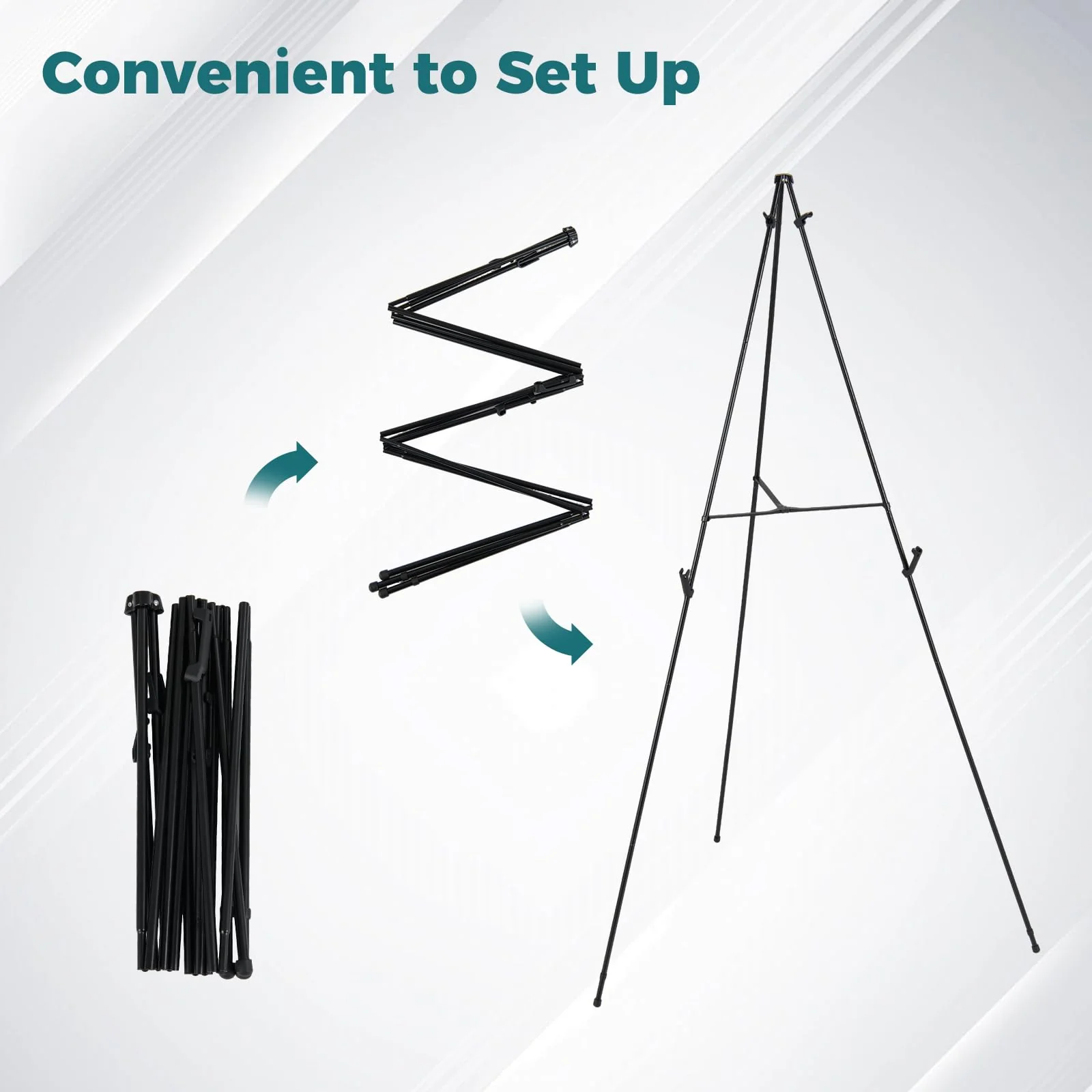 Goplus 65" Metal Easel Stand Set w/Movable Card Slots & Anti-Slip Foot Pads (6-Pack) - Image 6