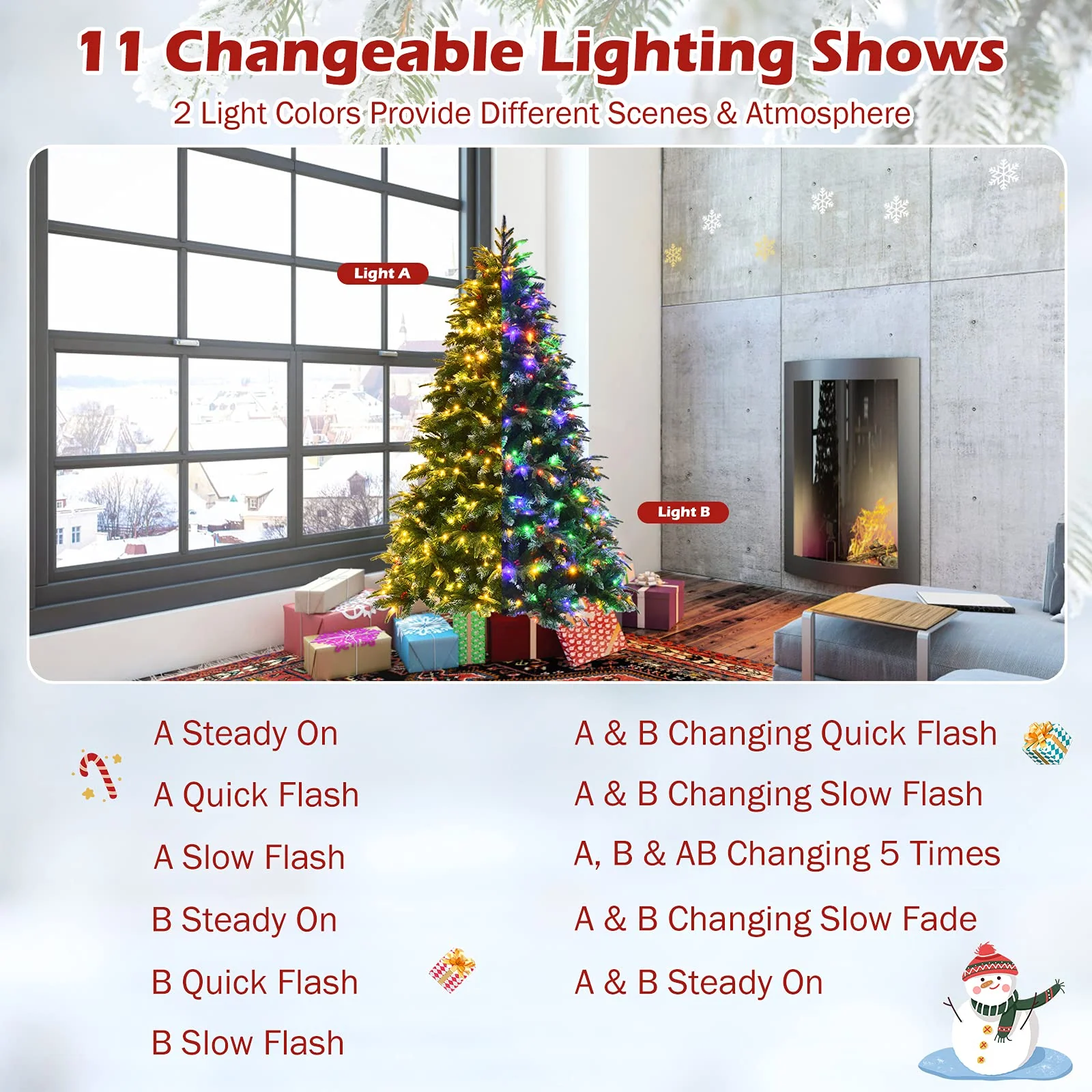 Goplus 5 ft / 6 FT Pre-Lit Artificial Christmas Tree - Image 3