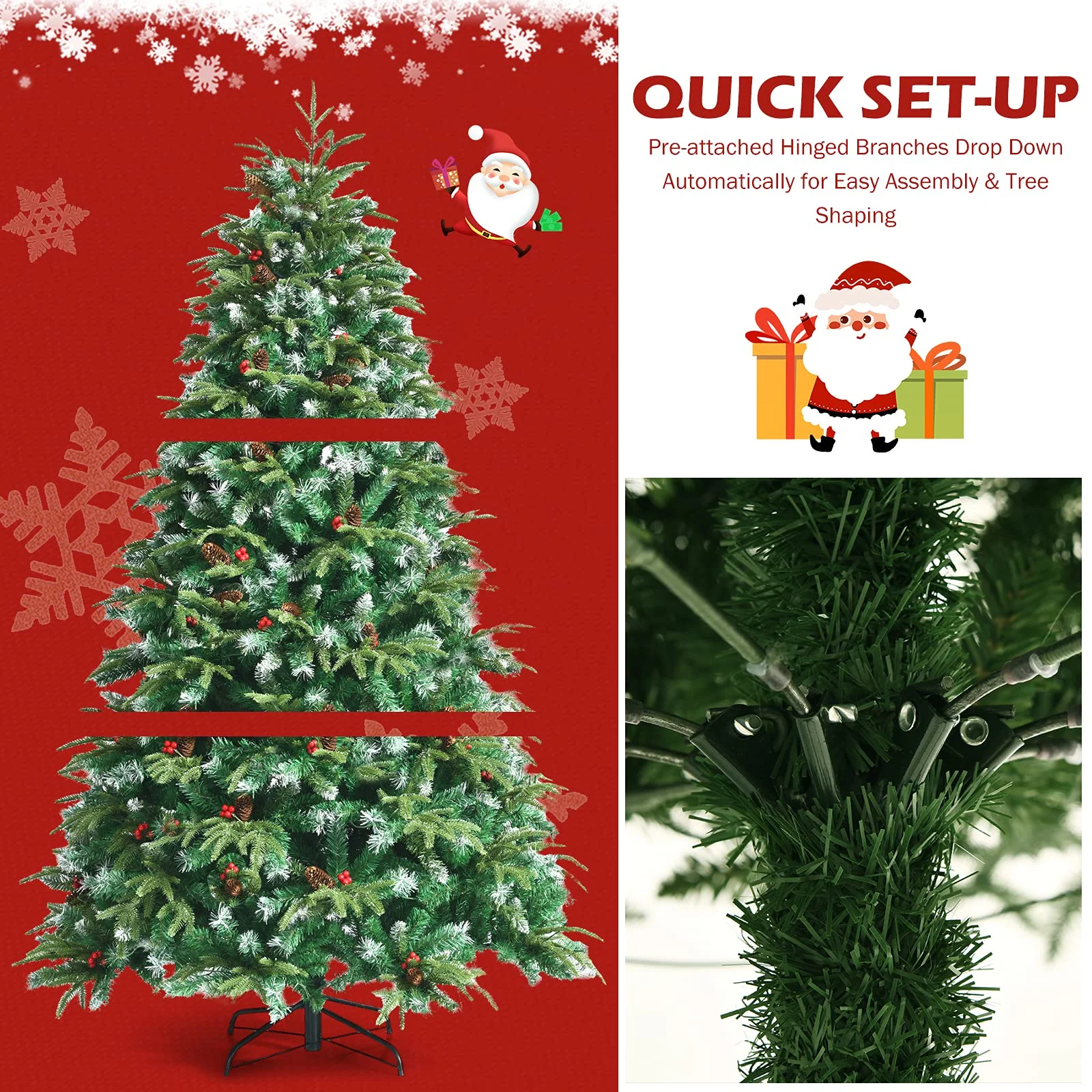 Goplus 5 ft / 6 FT Pre-Lit Artificial Christmas Tree - Image 5