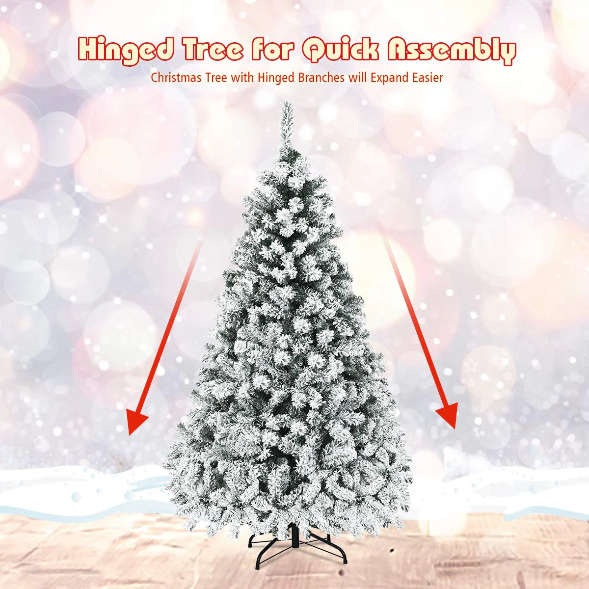 Goplus 6ft/7.5ft/9ft Pre-Lit Artificial Christmas Tree - Image 7