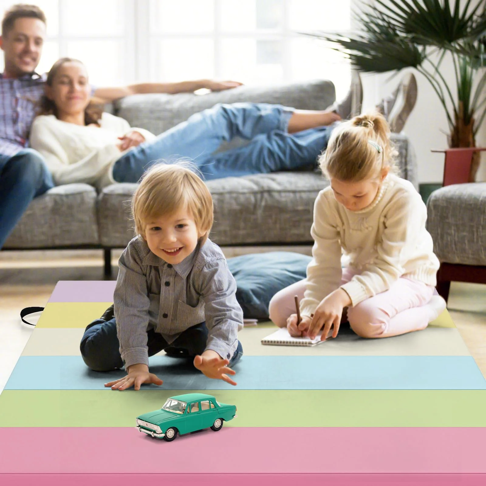 Goplus 6'x4' 3-Panel Folding Tumbling Mat w/Carrying Handles Hook&Loop Fastener - Image 9