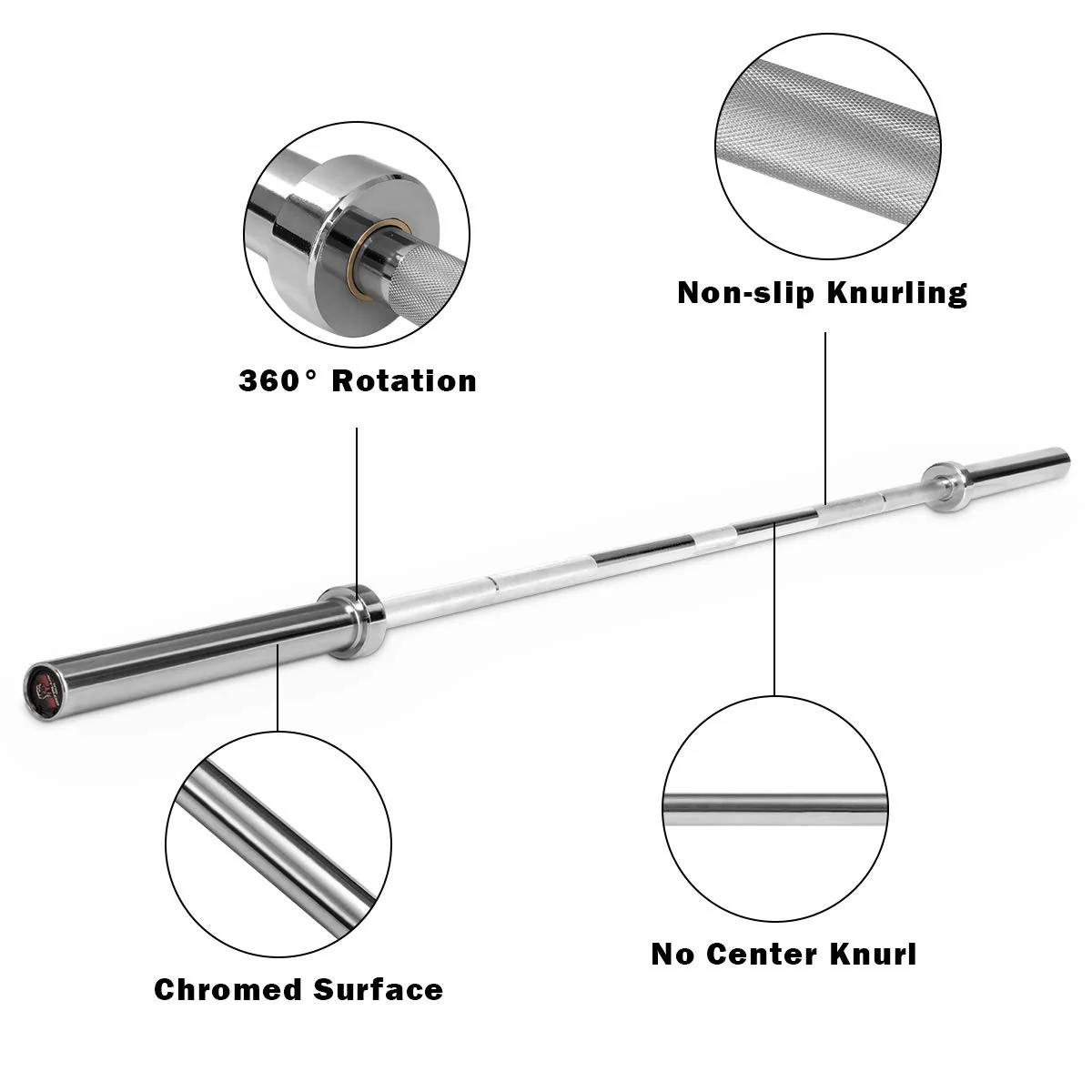 Goplus 7 Feet Olympic Bar, 700/1000LBS Weight Bar Solid 2" Olympic Plates Olympic Barbell - Image 4