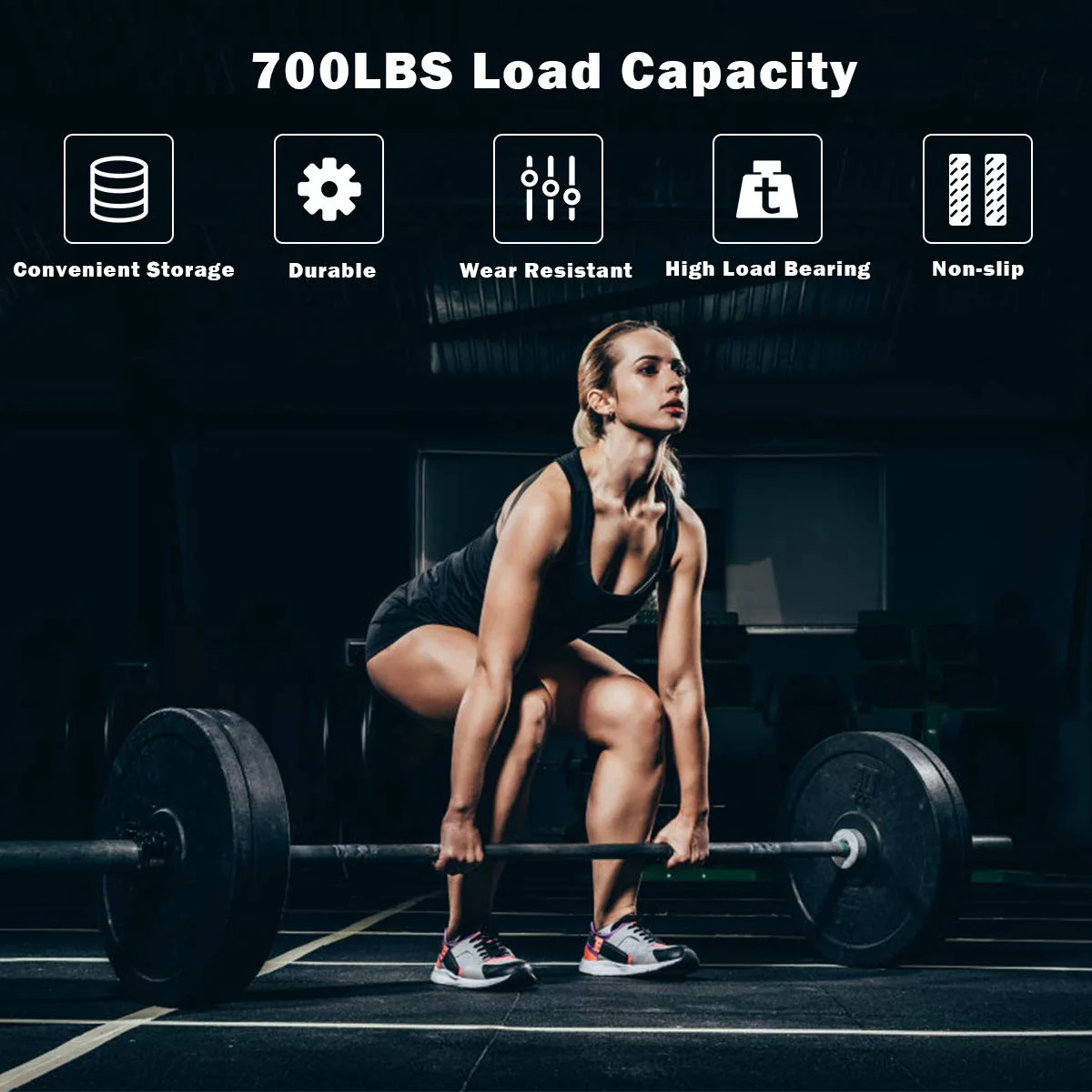 Goplus 7 Feet Olympic Bar, 700/1000LBS Weight Bar Solid 2" Olympic Plates Olympic Barbell - Image 6