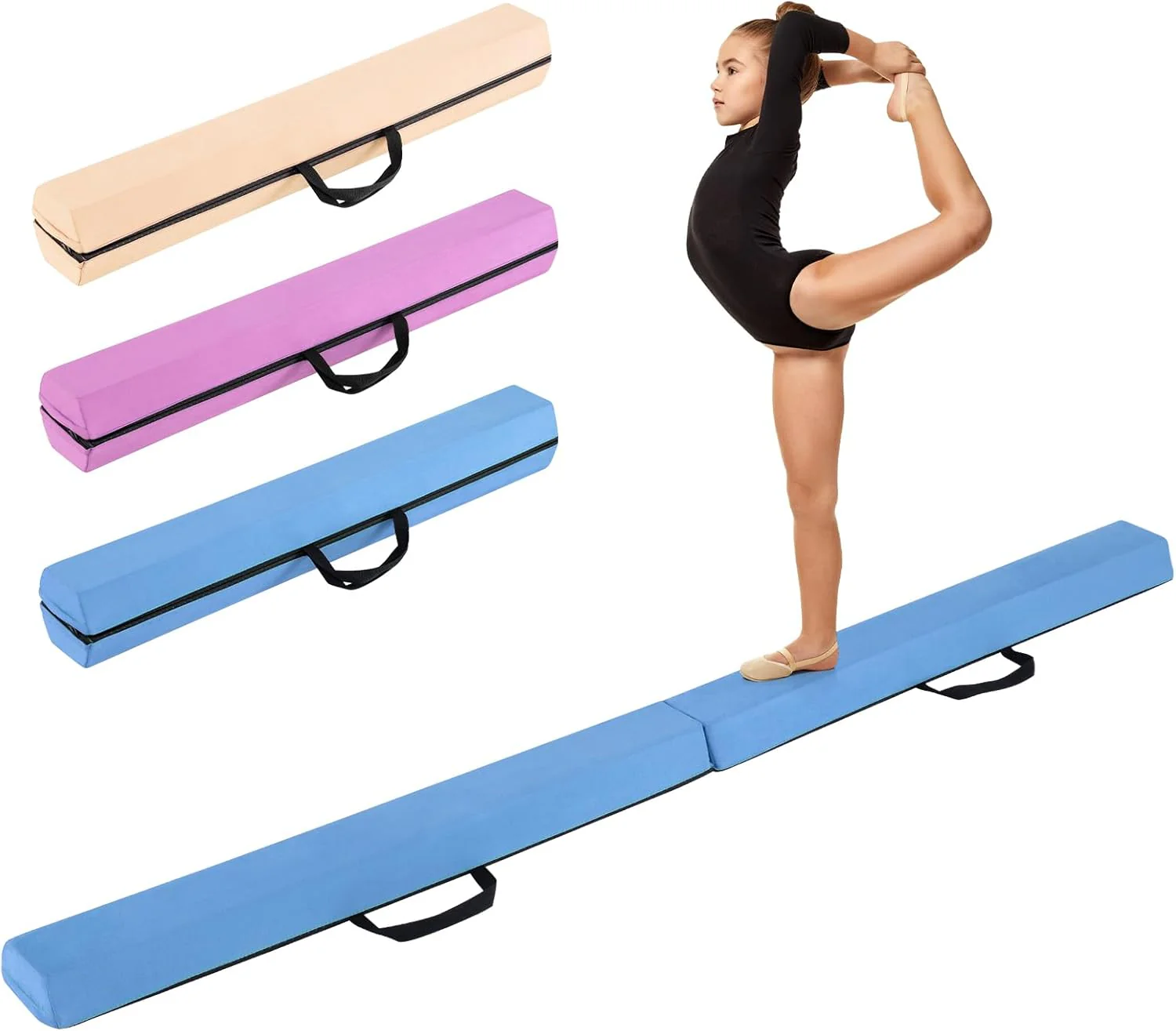 Goplus 7 FT Folding Balance Beam, Foam Floor Gymnastic Beam w/Removable Suede Cover, Non-Slip Bottom - Image 10