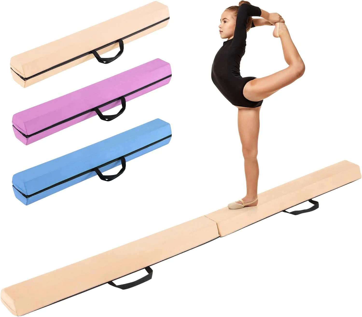 Goplus 7 FT Folding Balance Beam, Foam Floor Gymnastic Beam w/Removable Suede Cover, Non-Slip Bottom - Image 11