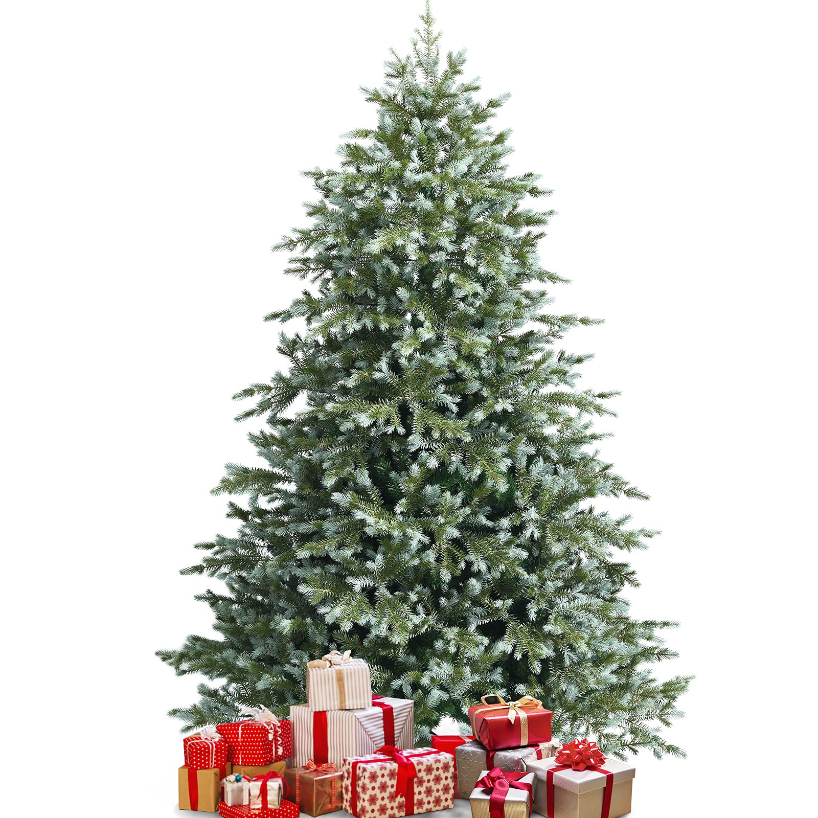 Goplus 7ft Artificial Christmas Tree Feel Real Unlit Hinged Xmas Spruce Tree - Image 8
