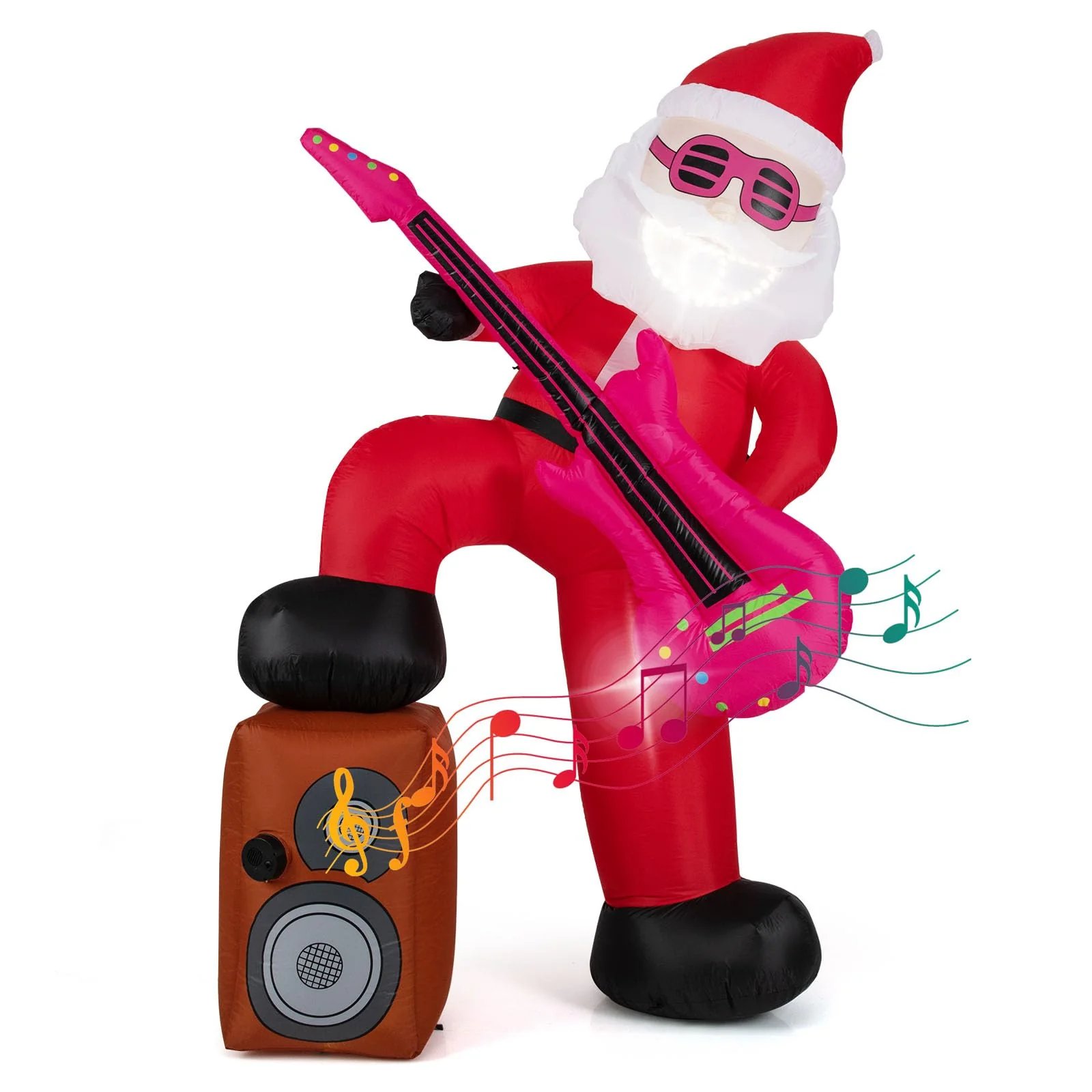 Goplus 8.4FT Rocking Santa Inflatable with Guitar | Animated Christmas Decoration - Image 8