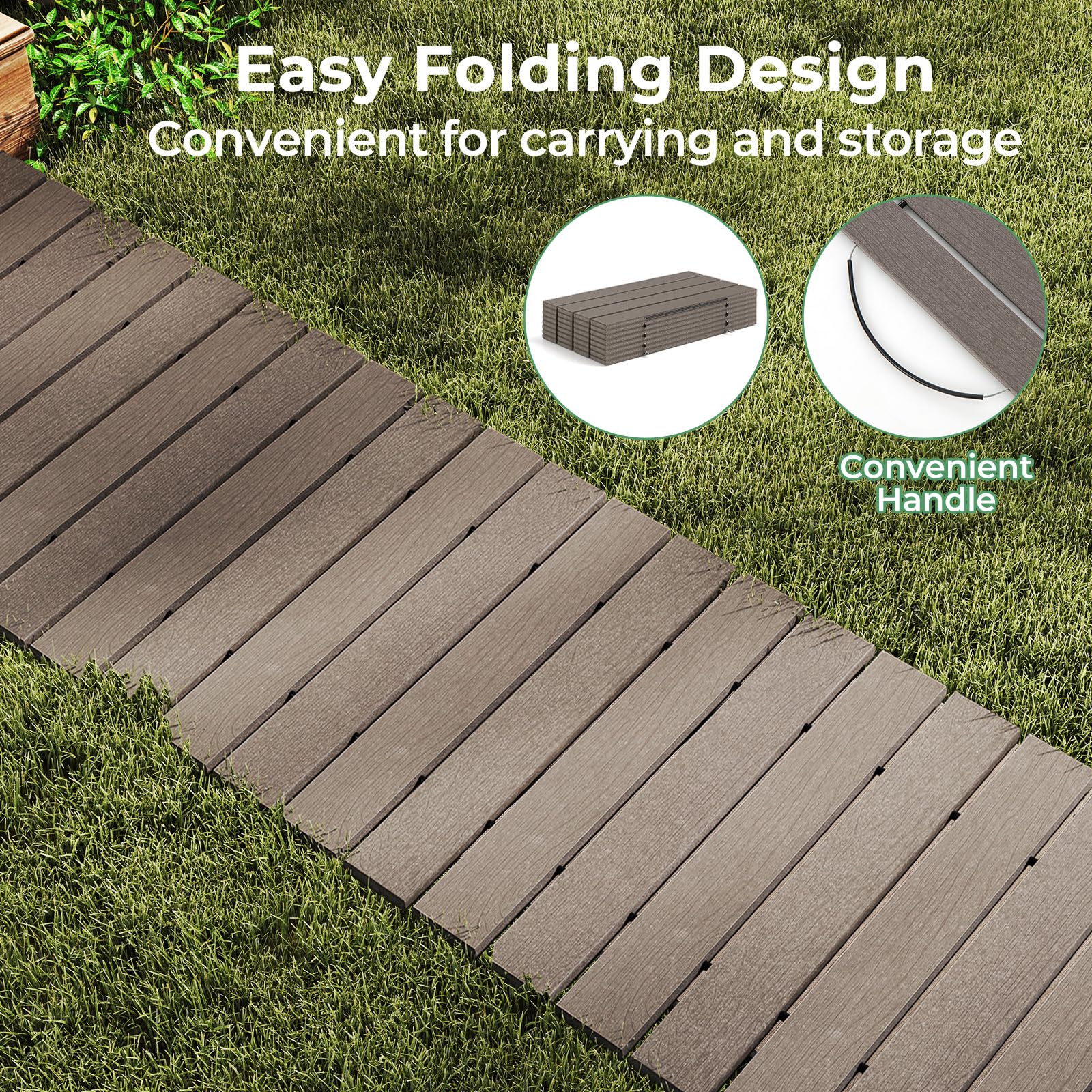 Goplus 8 FT Garden Pathway, Outdoor Roll Out Straight Walkway Patio Path, 95” x 21.5 ” x 0.5” - Image 4