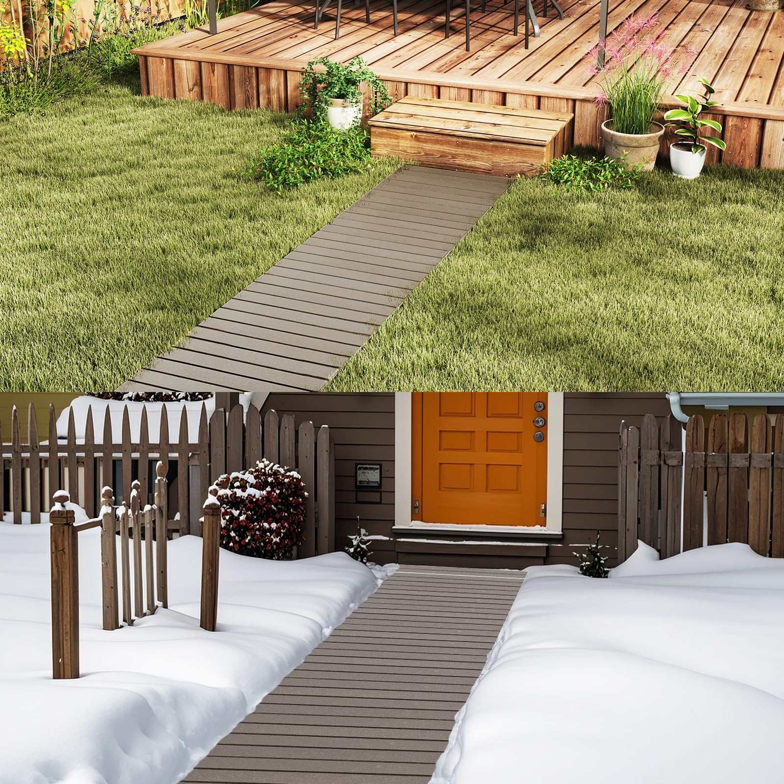 Goplus 8 FT Garden Pathway, Outdoor Roll Out Straight Walkway Patio Path, 95” x 21.5 ” x 0.5” - Image 6