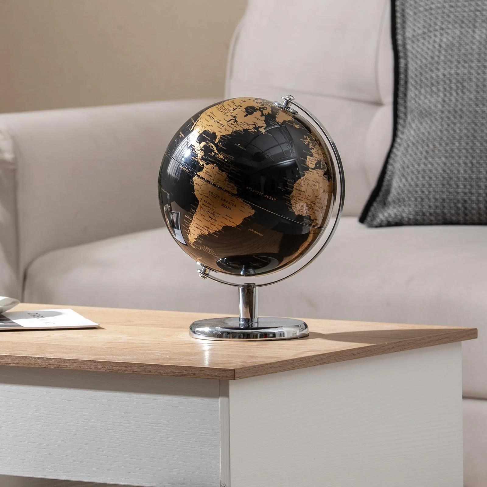 Goplus 8-Inch Metallic Black World Globe Educational Learning Toy - Image 8