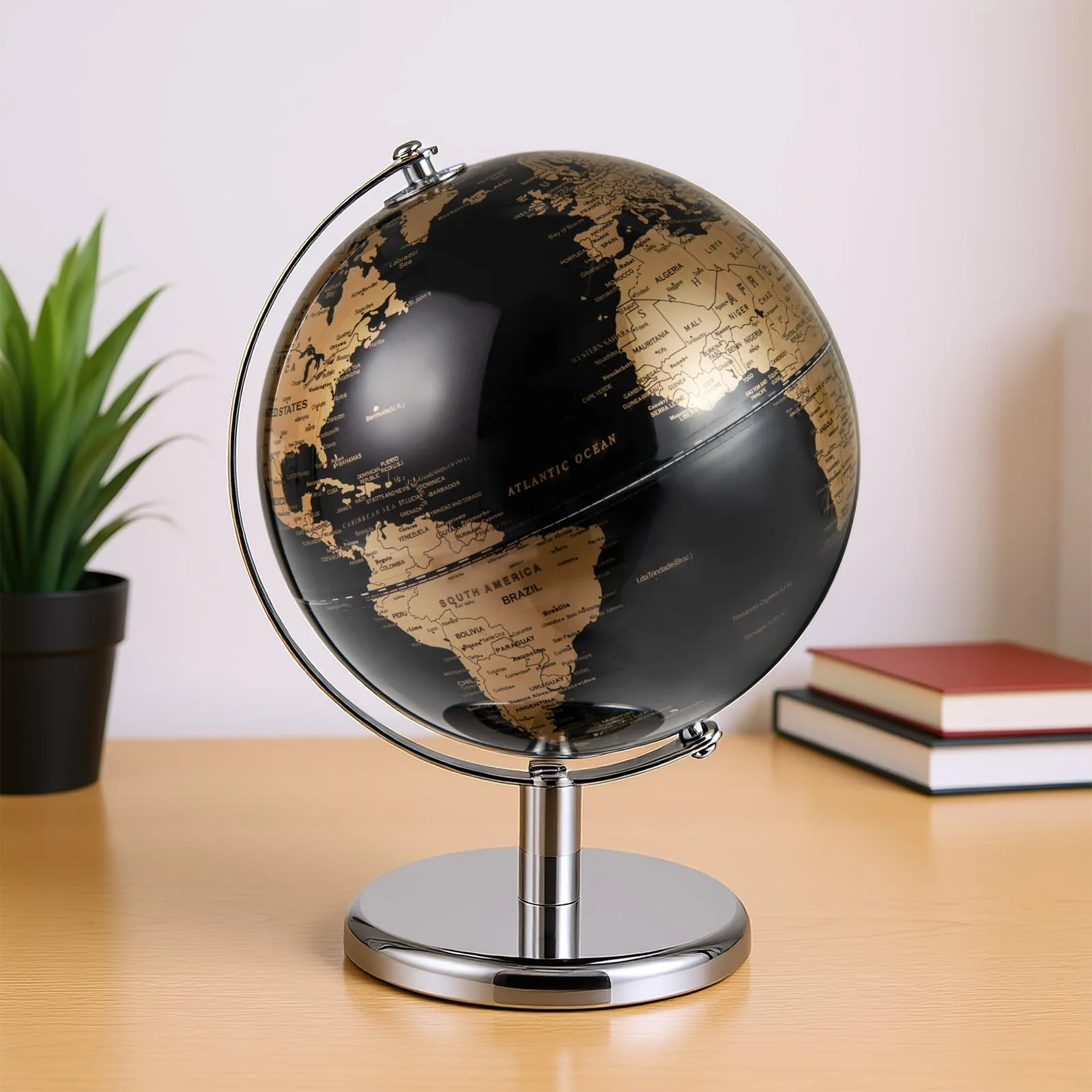 Goplus 8-Inch Metallic Black World Globe Educational Learning Toy - Image 9