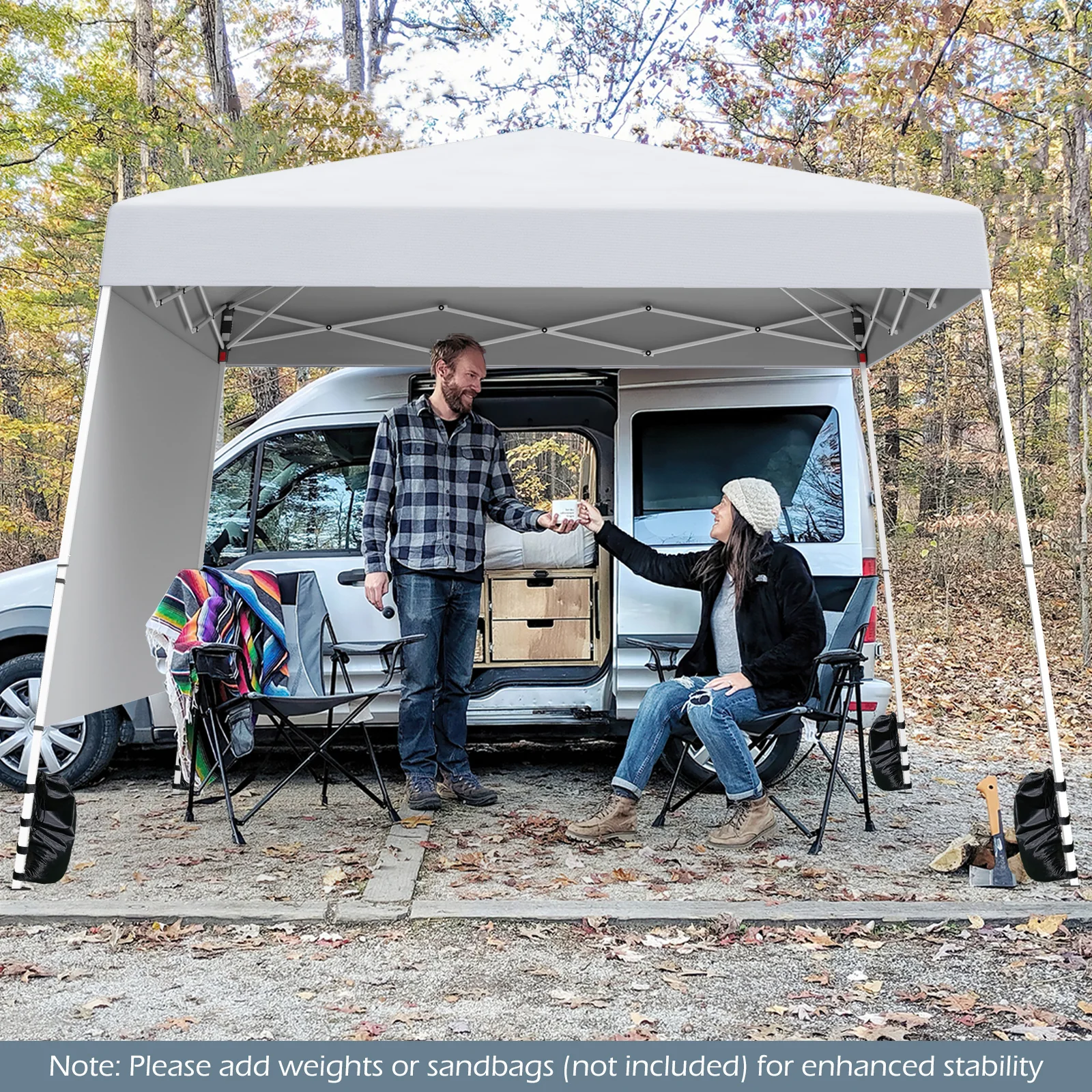 Goplus 8 X 8 FT Pop up Canopy Tent with 1 Sidewall - Image 3