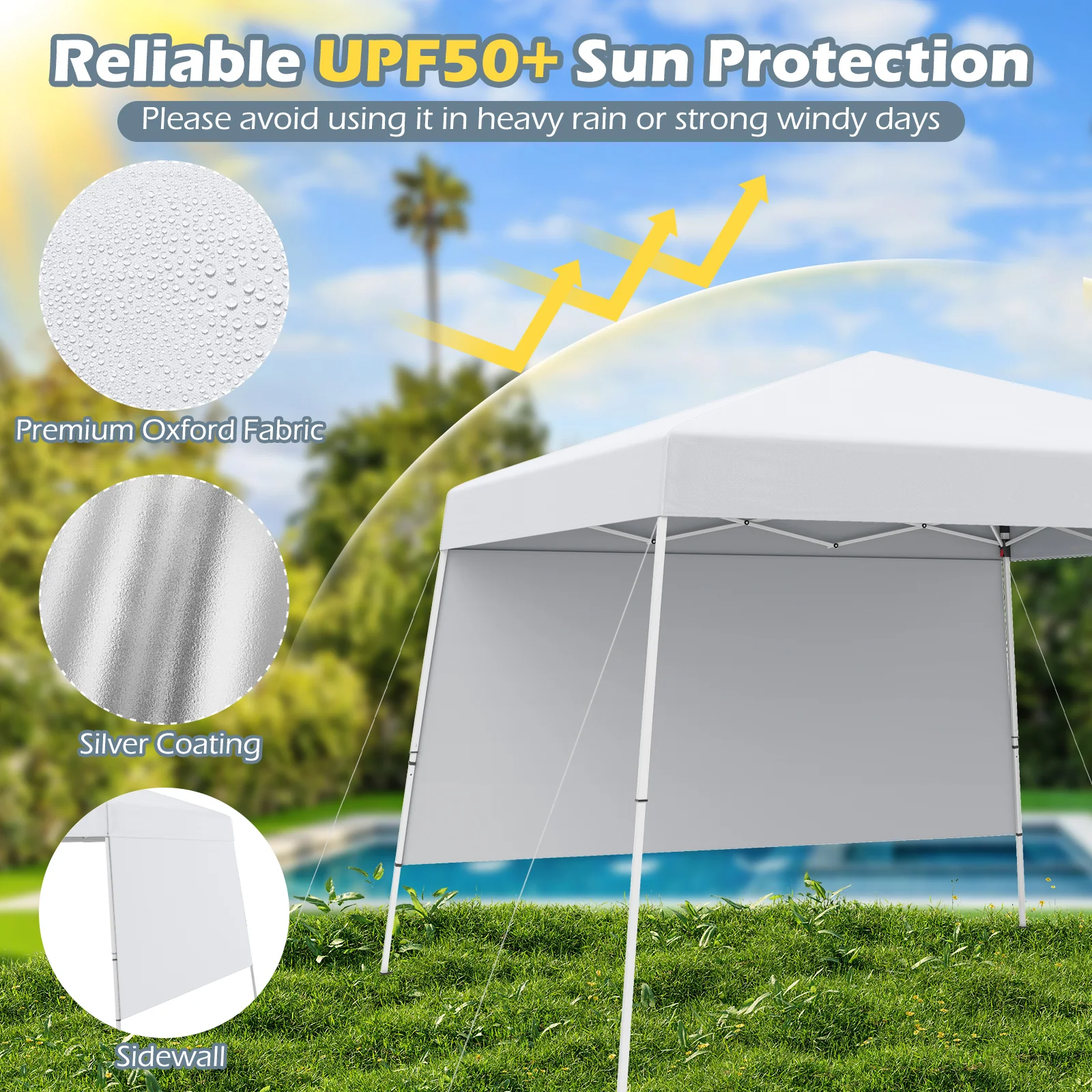 Goplus 8 X 8 FT Pop up Canopy Tent with 1 Sidewall - Image 6