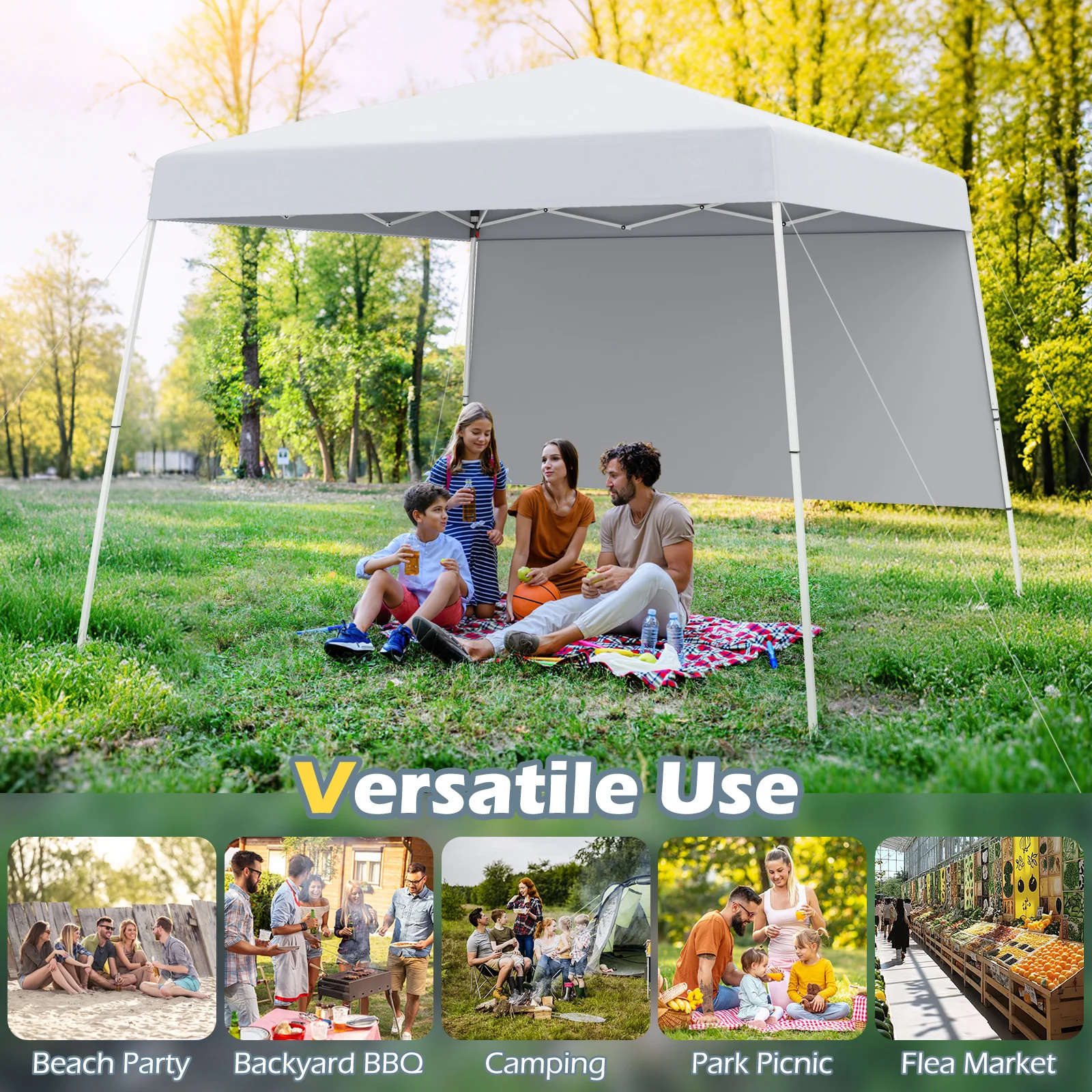 Goplus 8 X 8 FT Pop up Canopy Tent with 1 Sidewall - Image 9