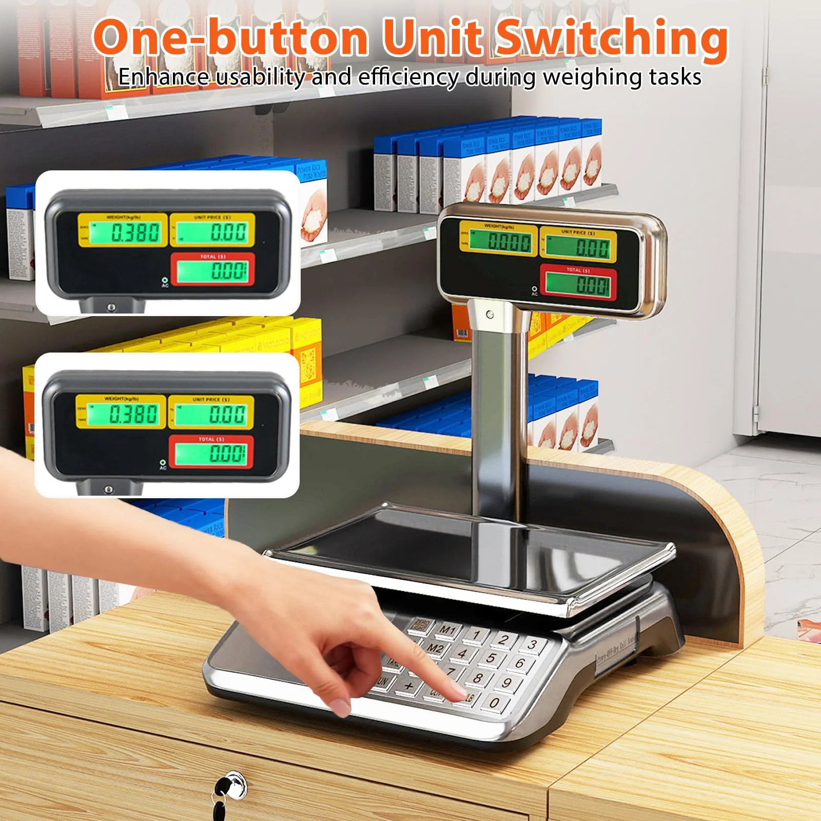 Goplus 88lb/40kg Price Computing Scale with Pole Dual LCD Display - Image 3