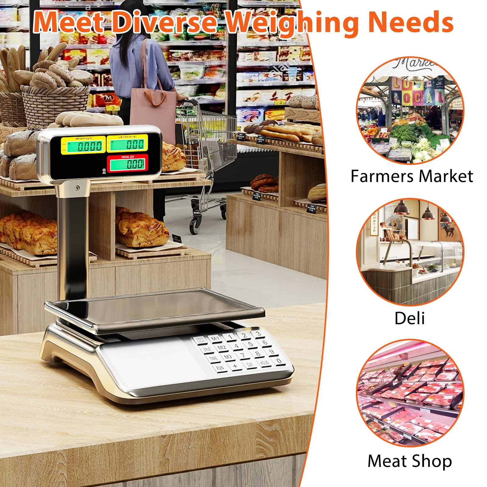 Goplus 88lb/40kg Price Computing Scale with Pole Dual LCD Display - Image 9