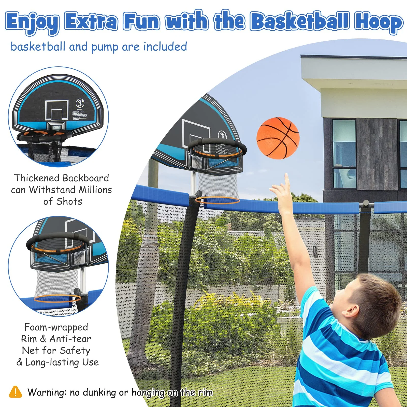 Goplus 8FT 10FT 12FT Trampoline - Image 3