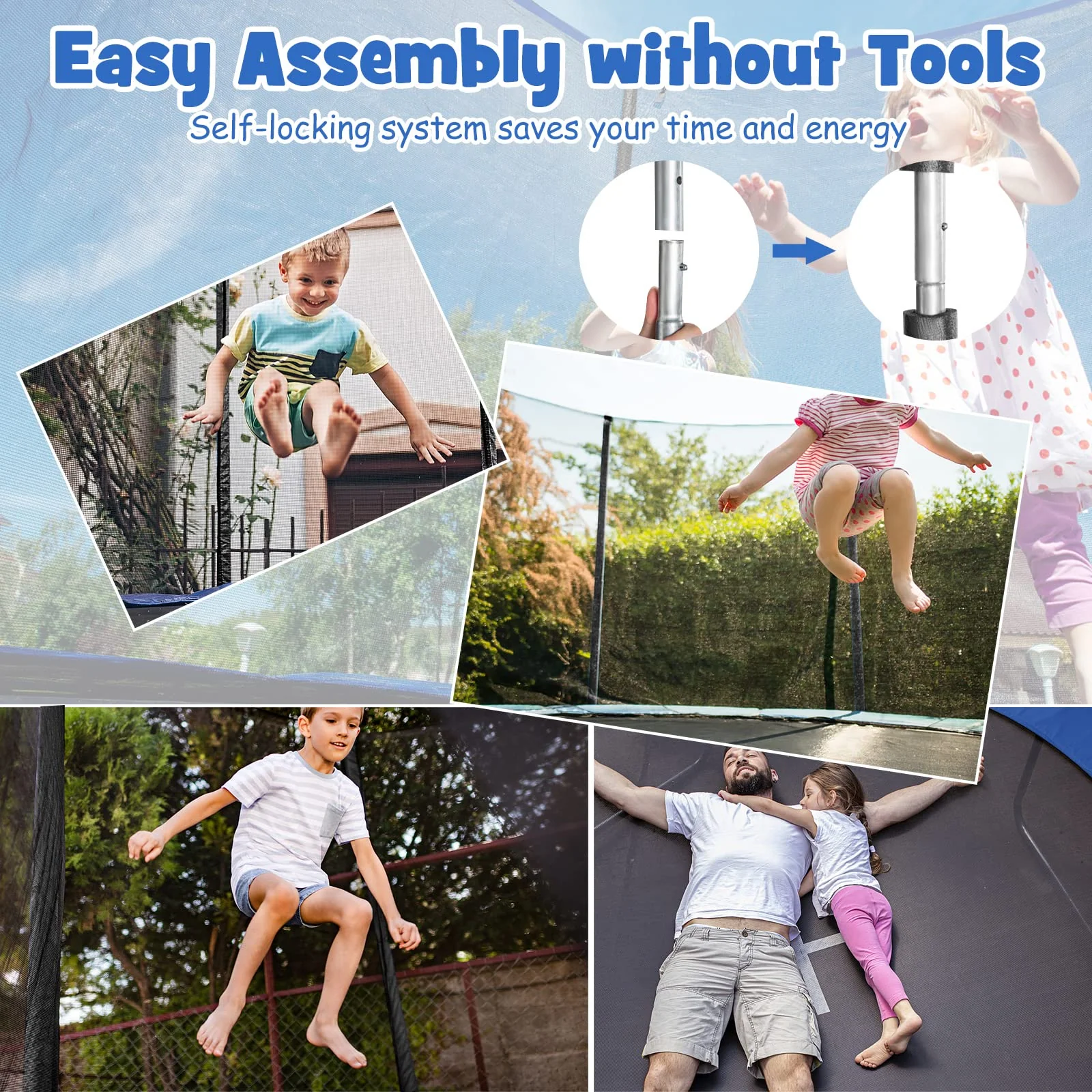 Goplus 8FT 10FT 12FT Trampoline - Image 9