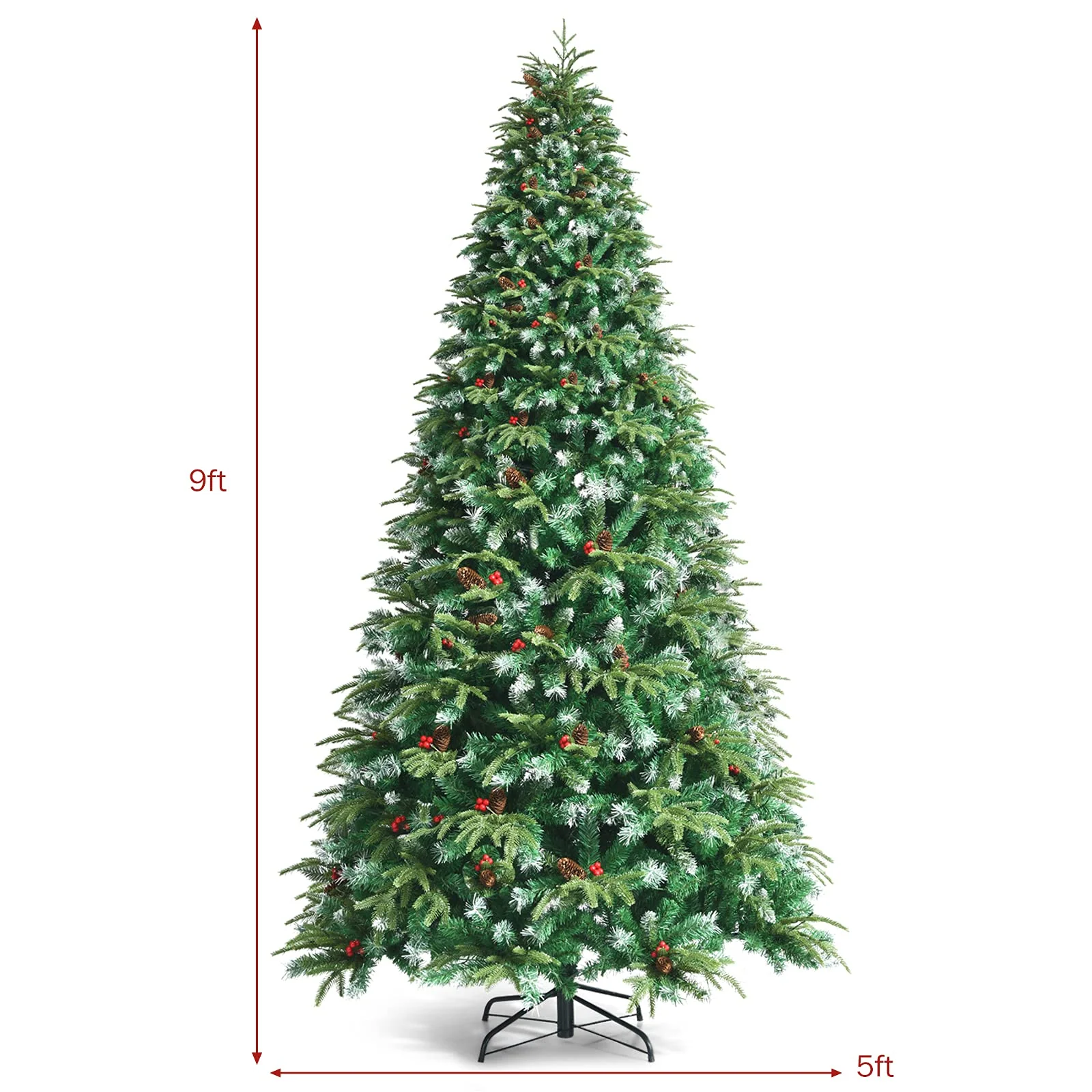 Goplus 8FT Pre-Lit Artificial Christmas Tree, Hinged Realistic Snowy Xmas Pine Tree W/ 780 Color Changing LED Lights, 11 Flash Modes - Image 8