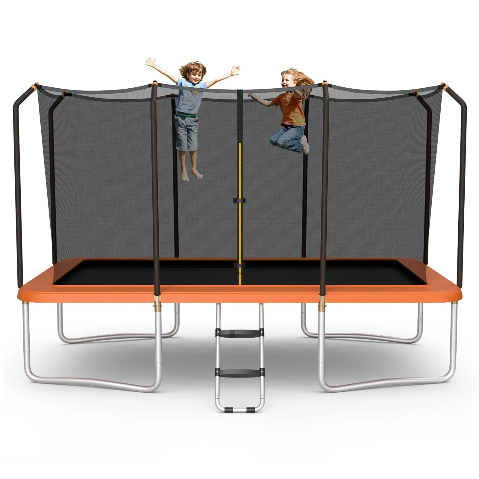 Goplus 8FT x 14FT Rectangular Trampoline, 440LBS Bearing Recreational Trampolines w/ Enclosure Net & Non-Slip Ladder - Image 10