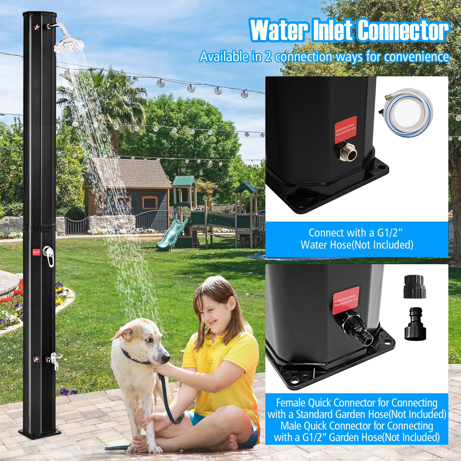 Goplus 9.3 Gallon Solar Heated Outdoor Shower - Image 6